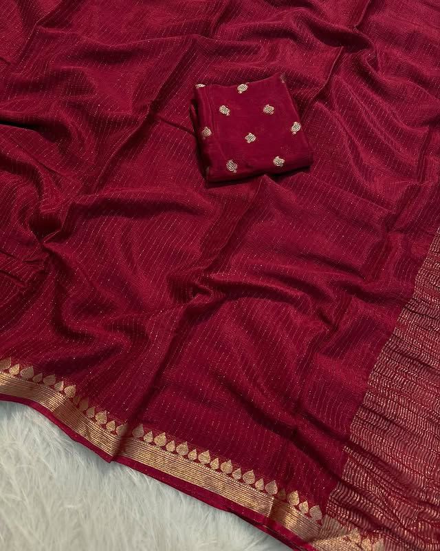 Pure Soft Chinon Viscose Sarees
