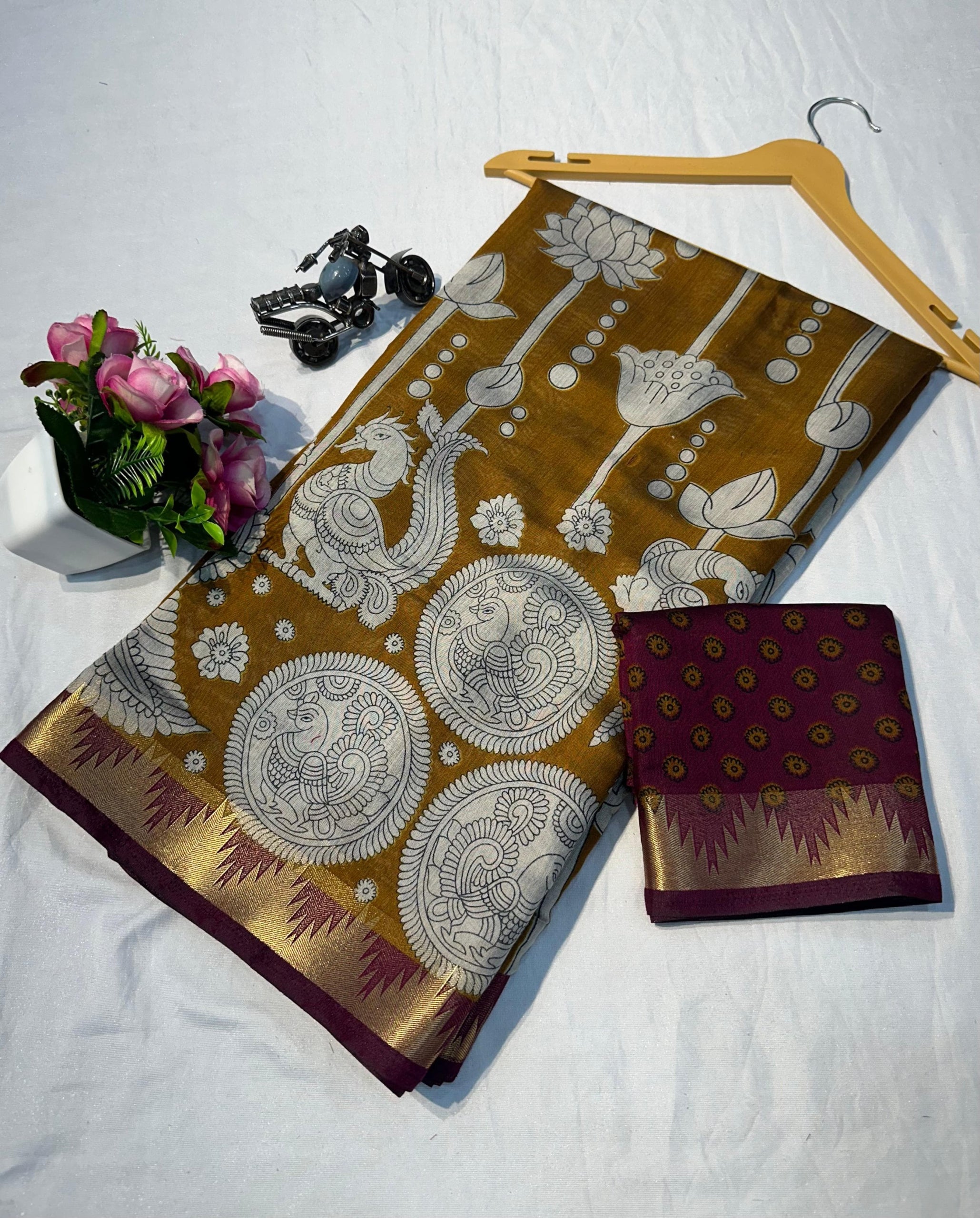 Mangalagiri Silk &amp; Mul Mul  Cotton Saree