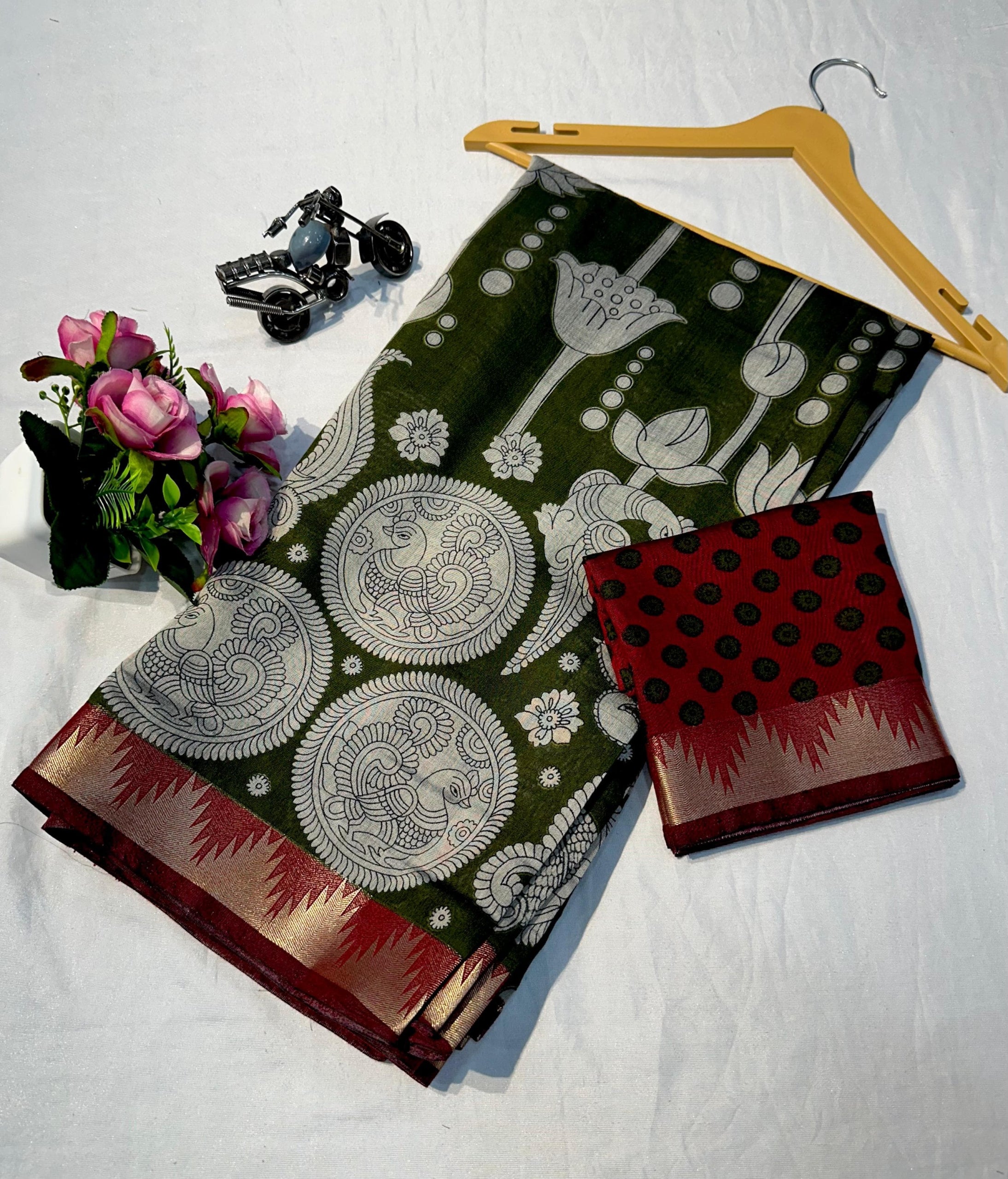 Mangalagiri Silk &amp; Mul Mul  Cotton Saree