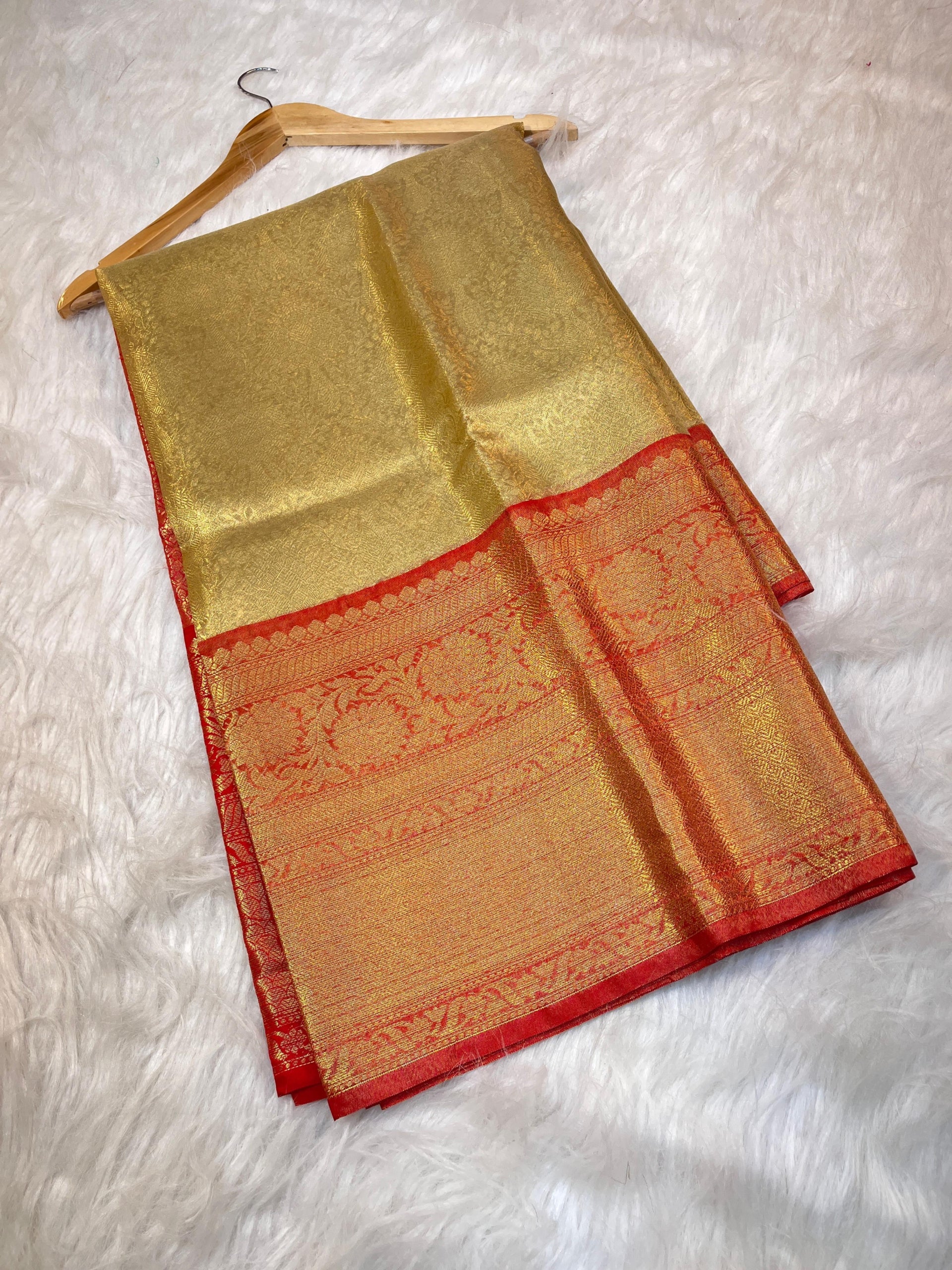 Gold Banarasi Tissue Silk Saree