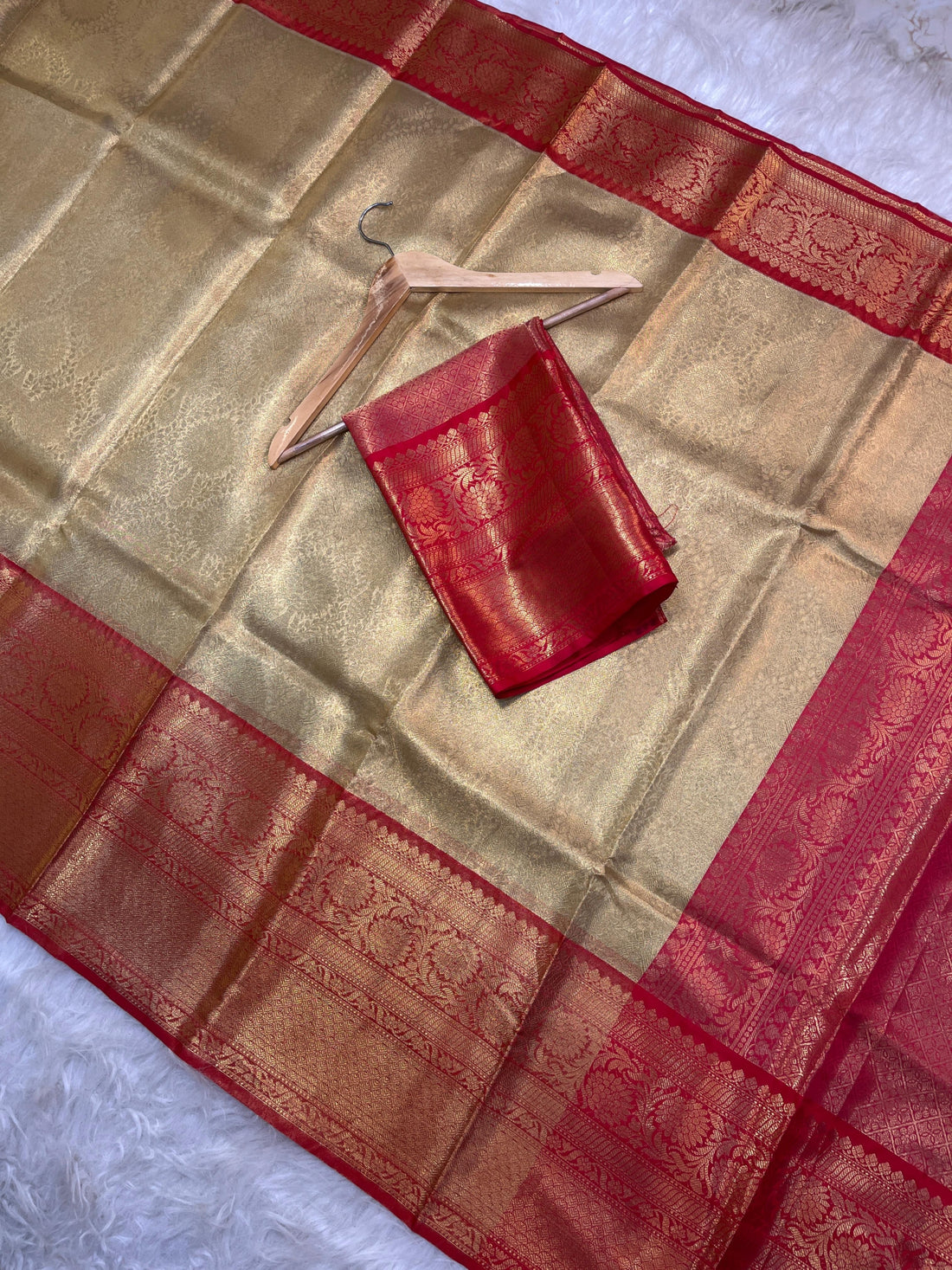 Gold Banarasi Tissue Silk Saree