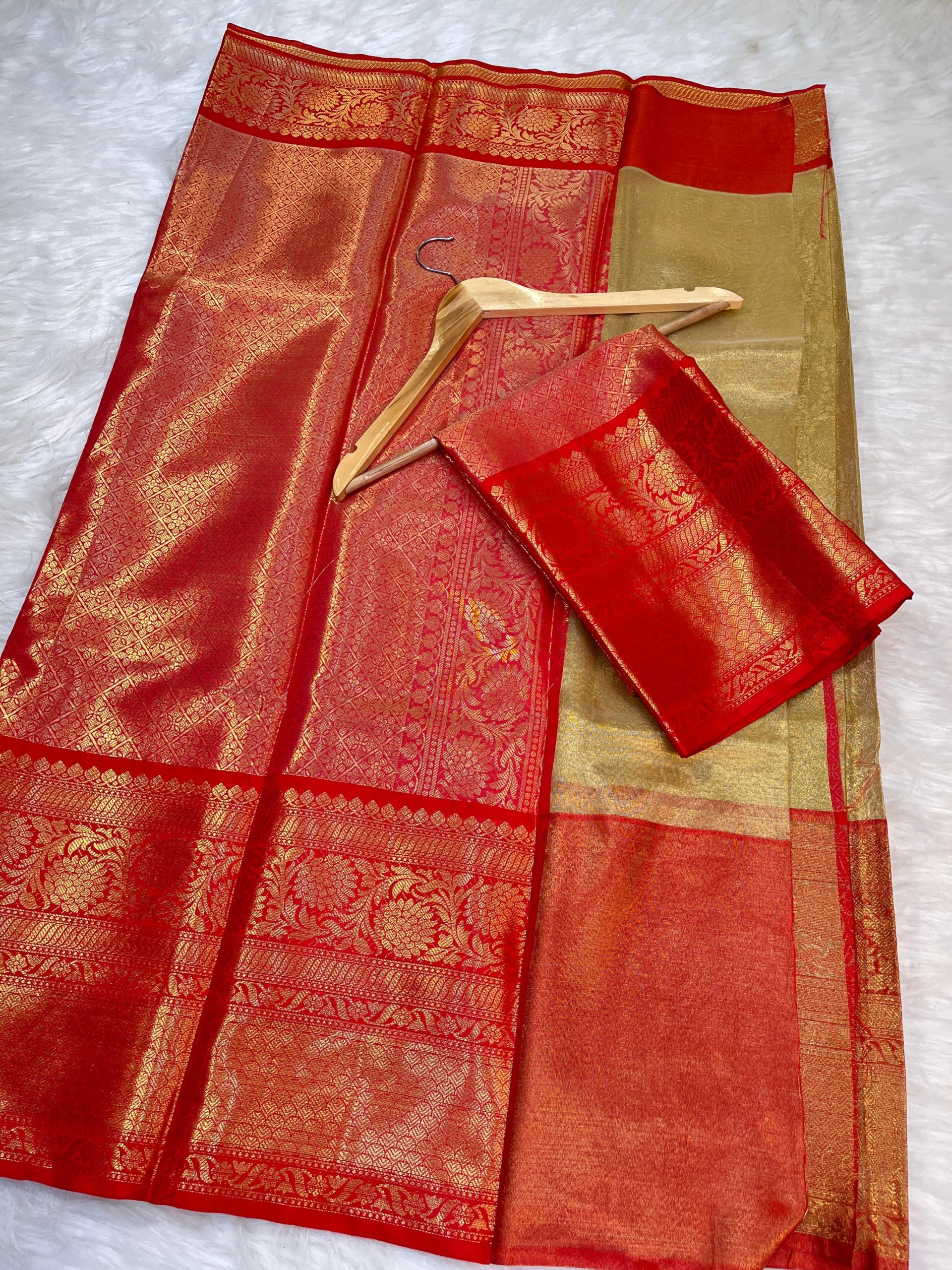 Gold Banarasi Tissue Silk Saree