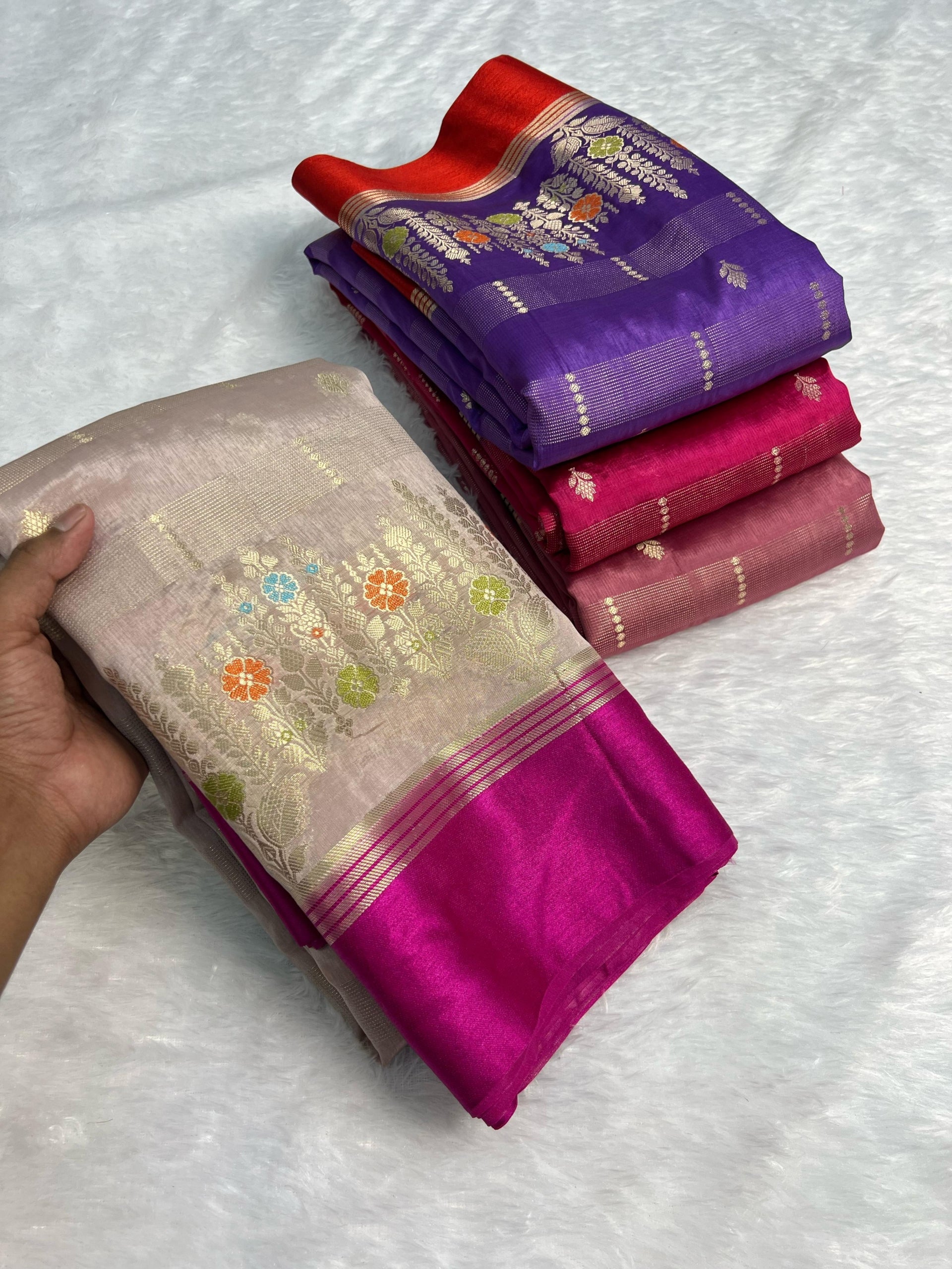 Exclusive Banarasi Raw Mango Silk Saree