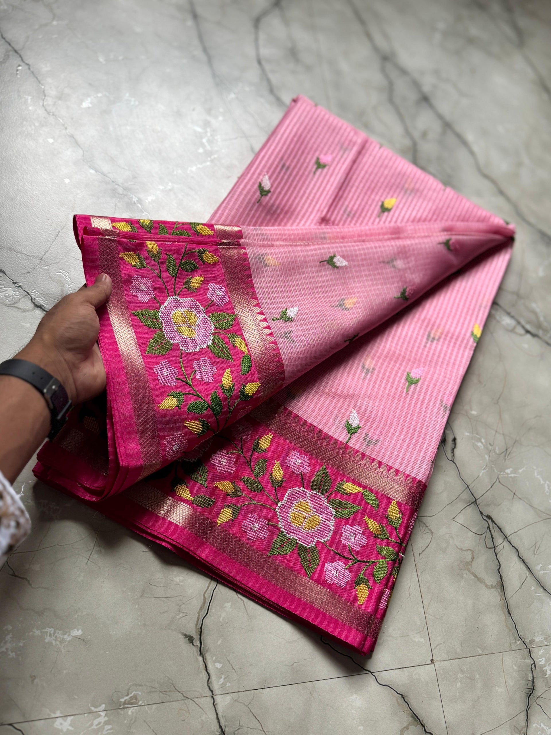 Banarasi Kota saree with embroidery