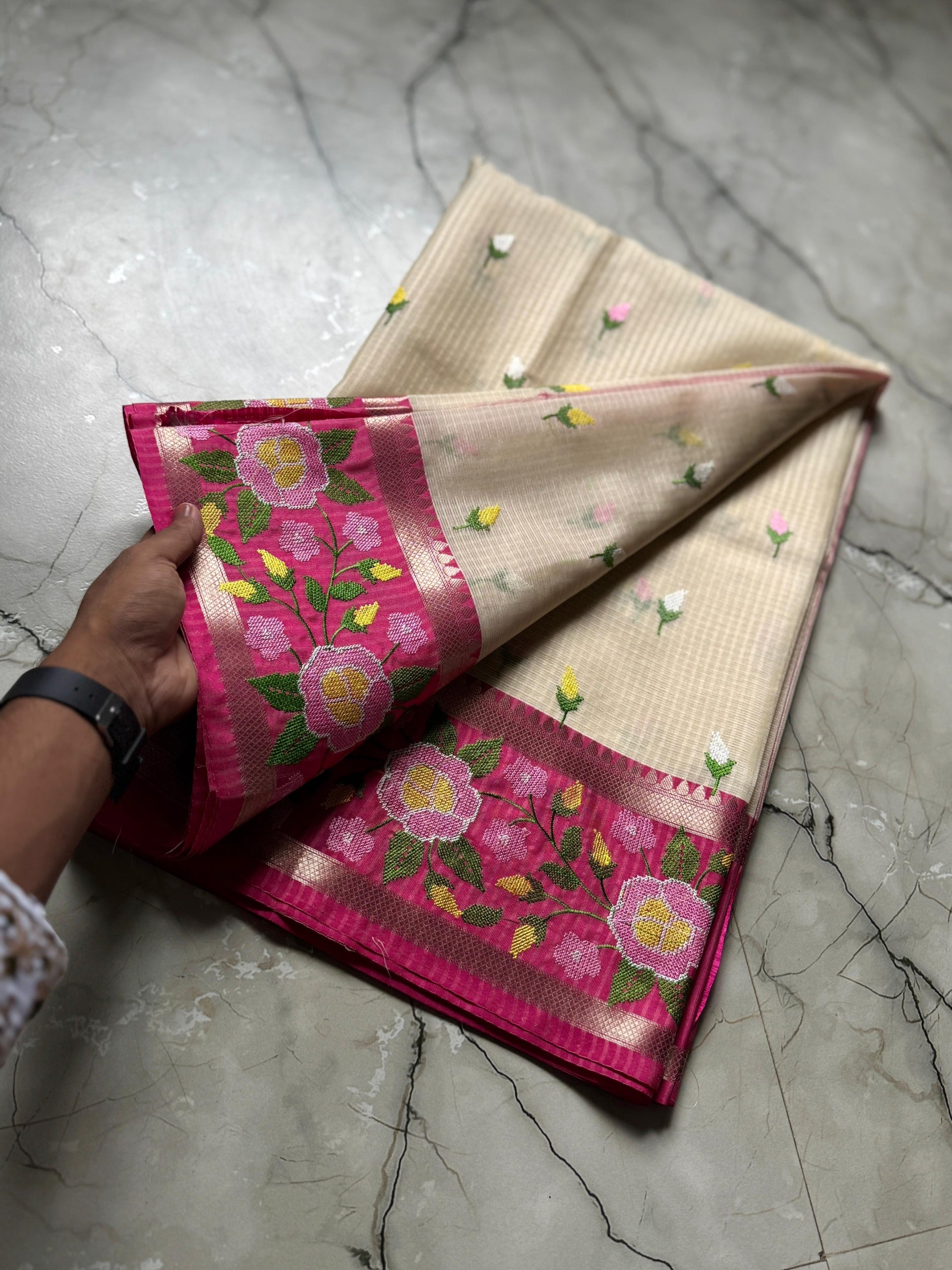 Banarasi Kota saree with embroidery