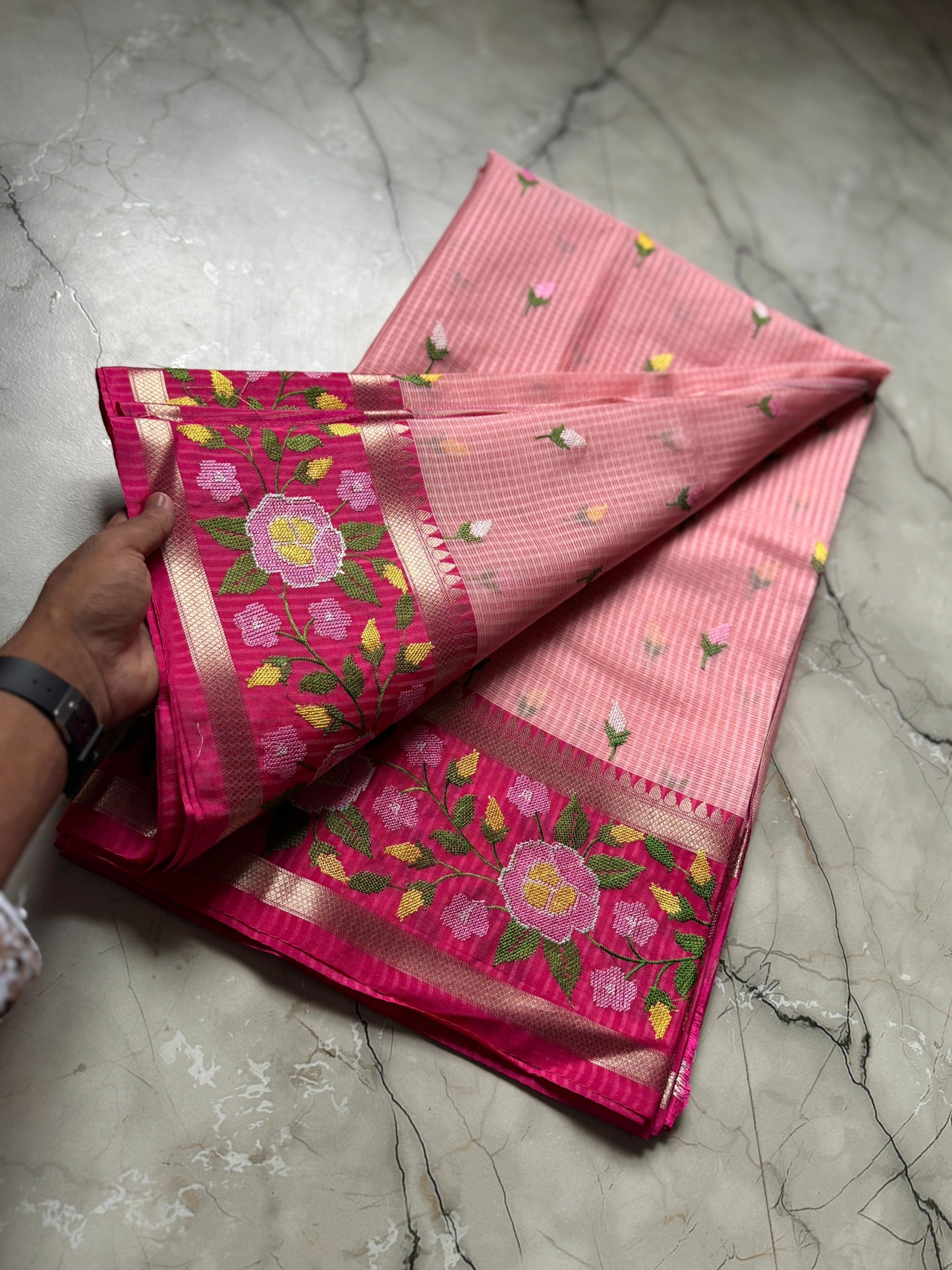 Banarasi Kota saree with embroidery