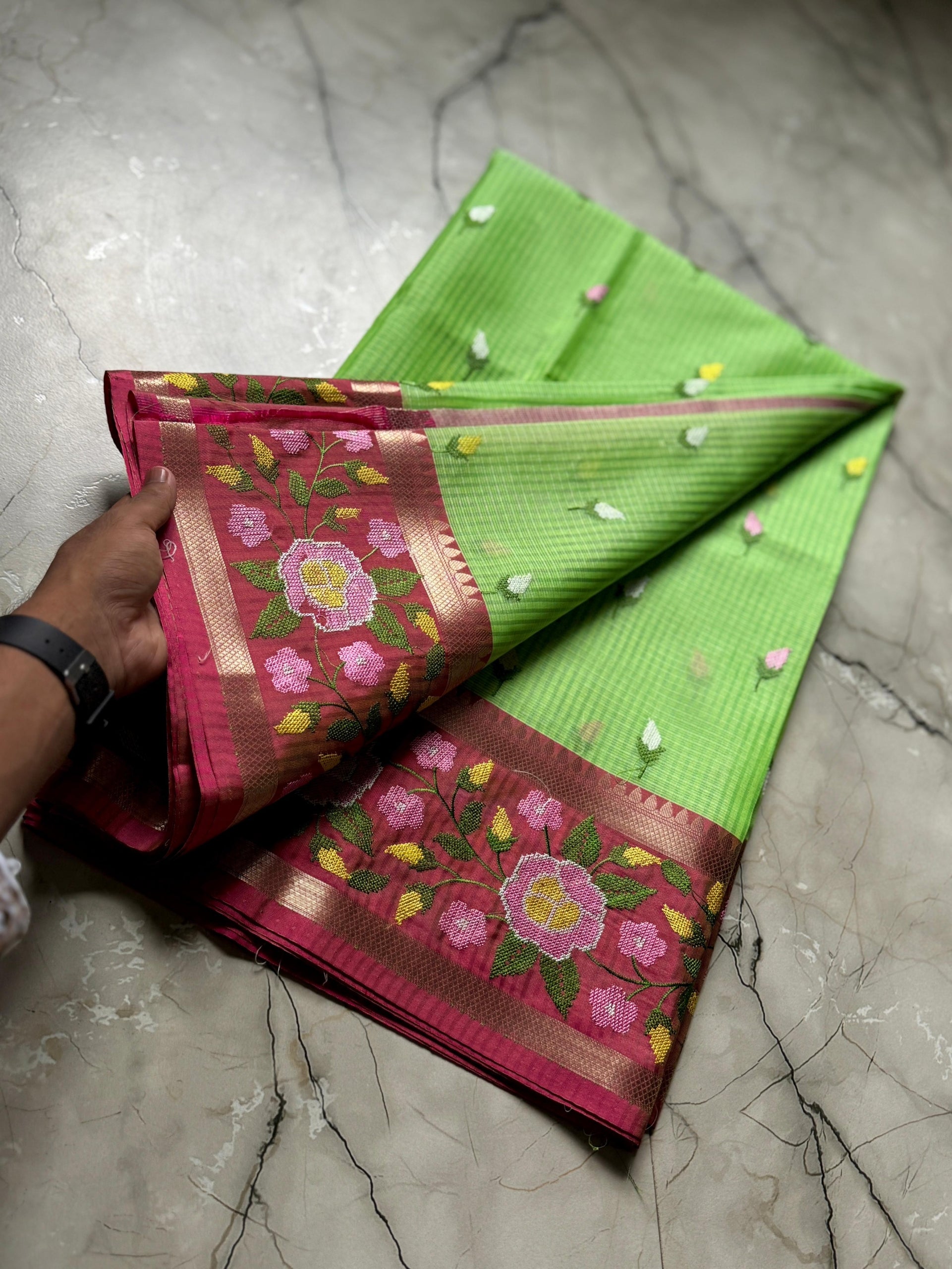 Banarasi Kota saree with embroidery