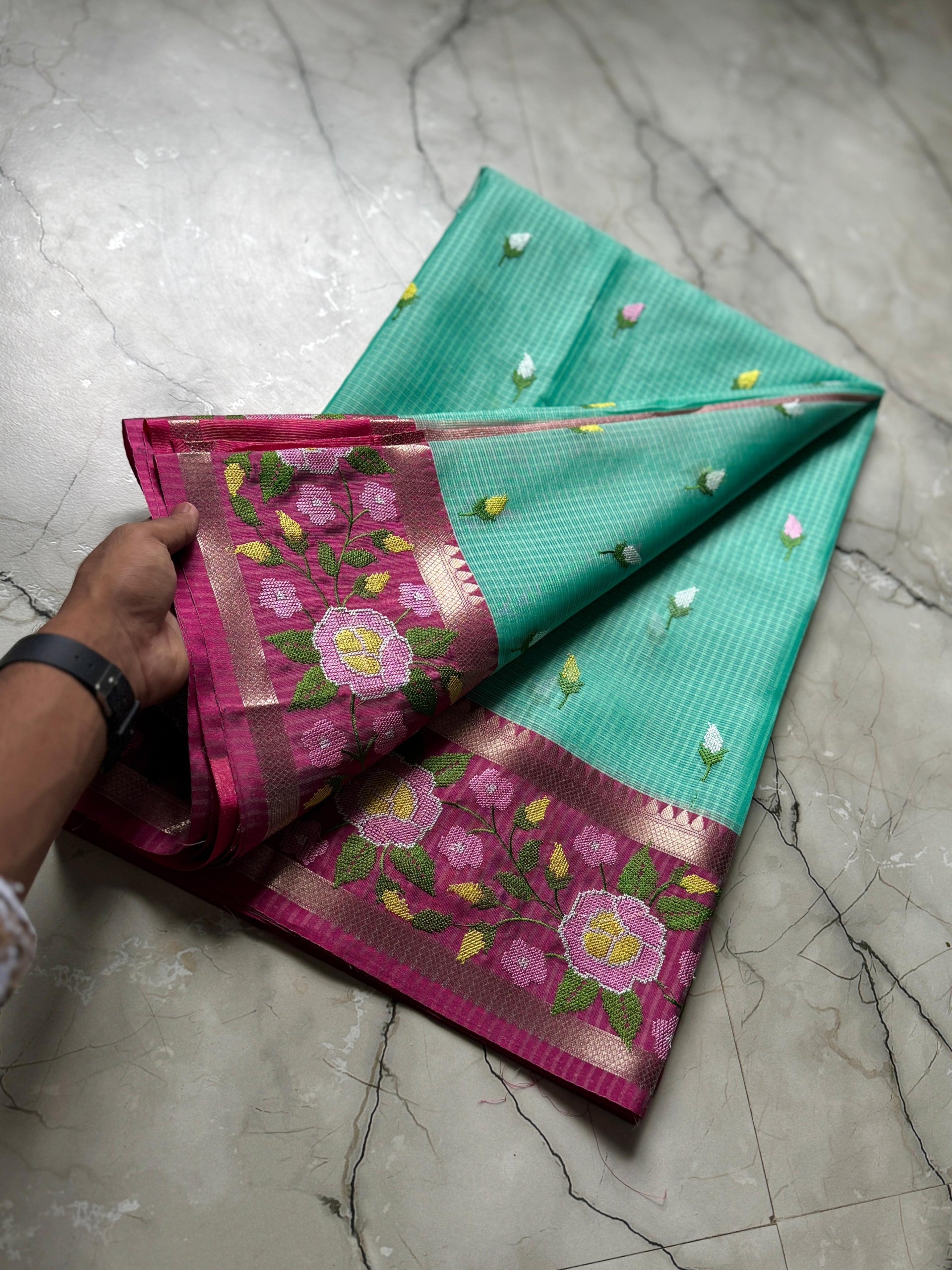 Banarasi Kota saree with embroidery
