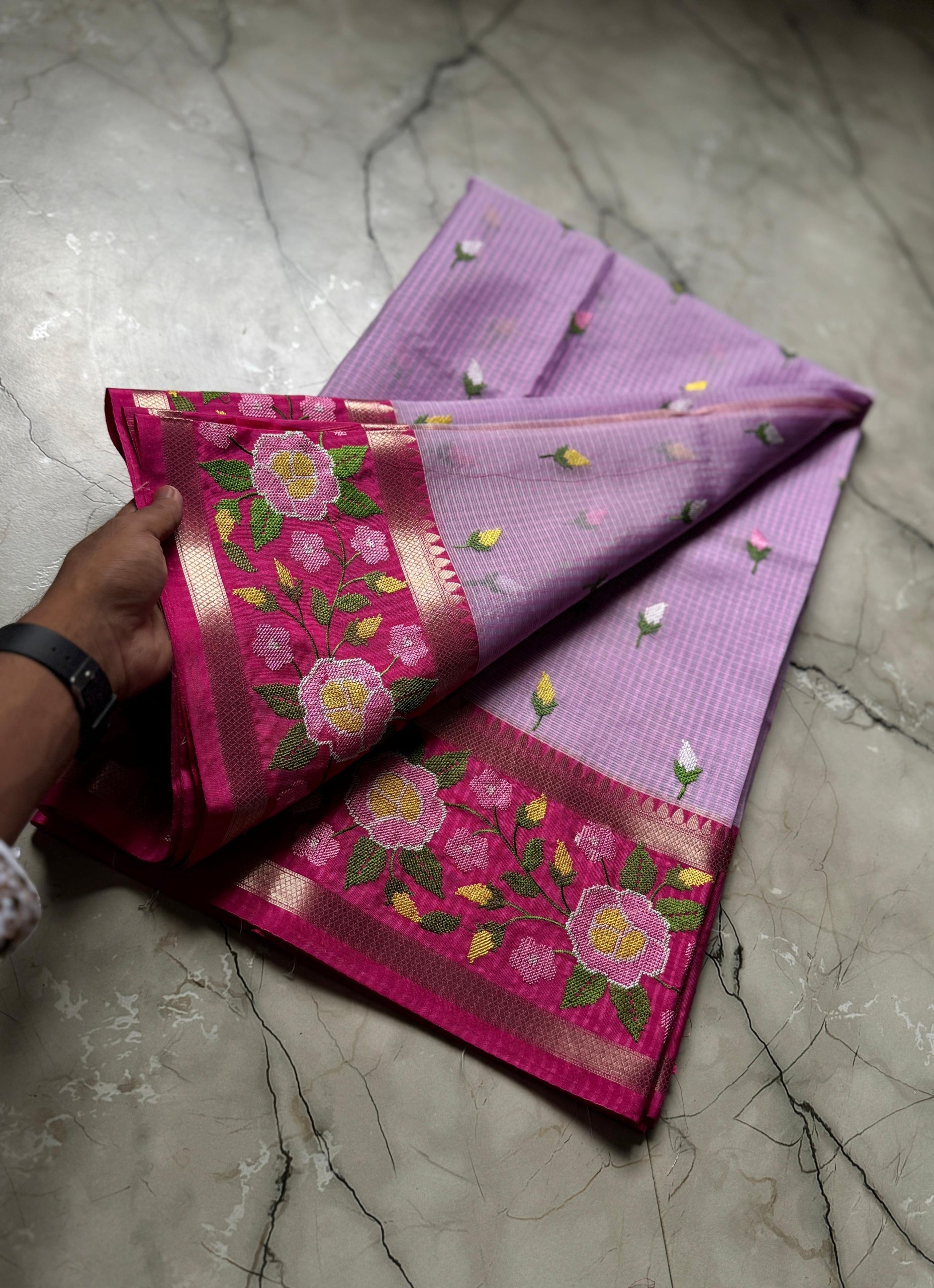 Banarasi Kota saree with embroidery
