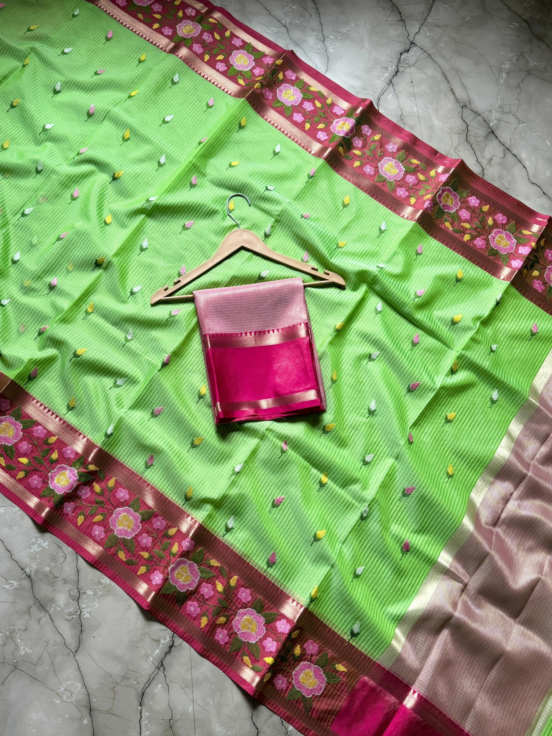 Banarasi Kota saree with embroidery