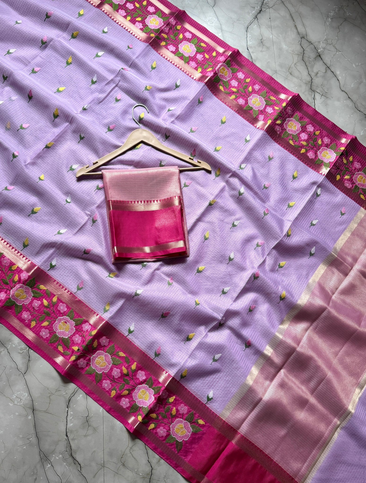 Banarasi Kota saree with embroidery