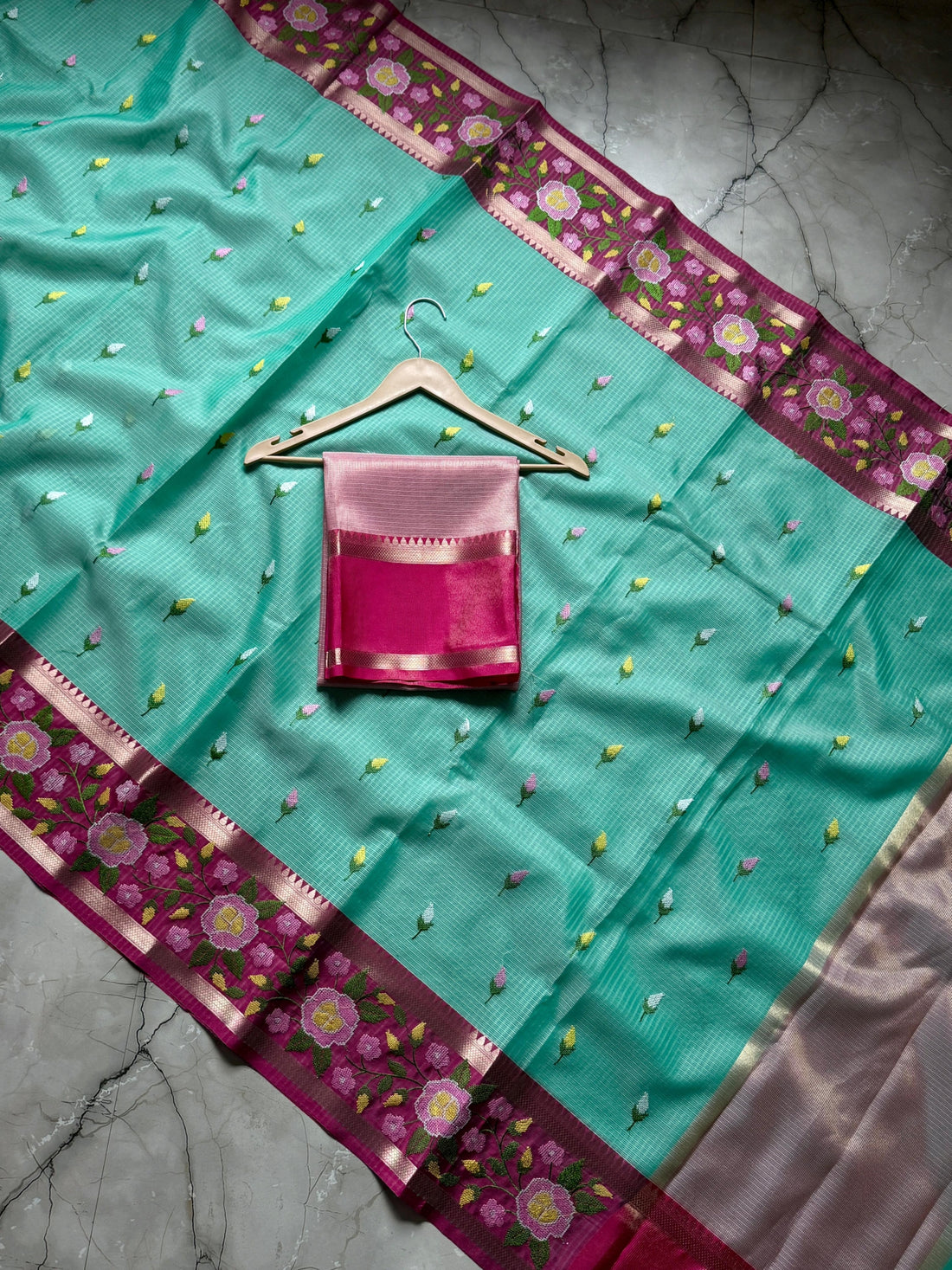 Banarasi Kota saree with embroidery