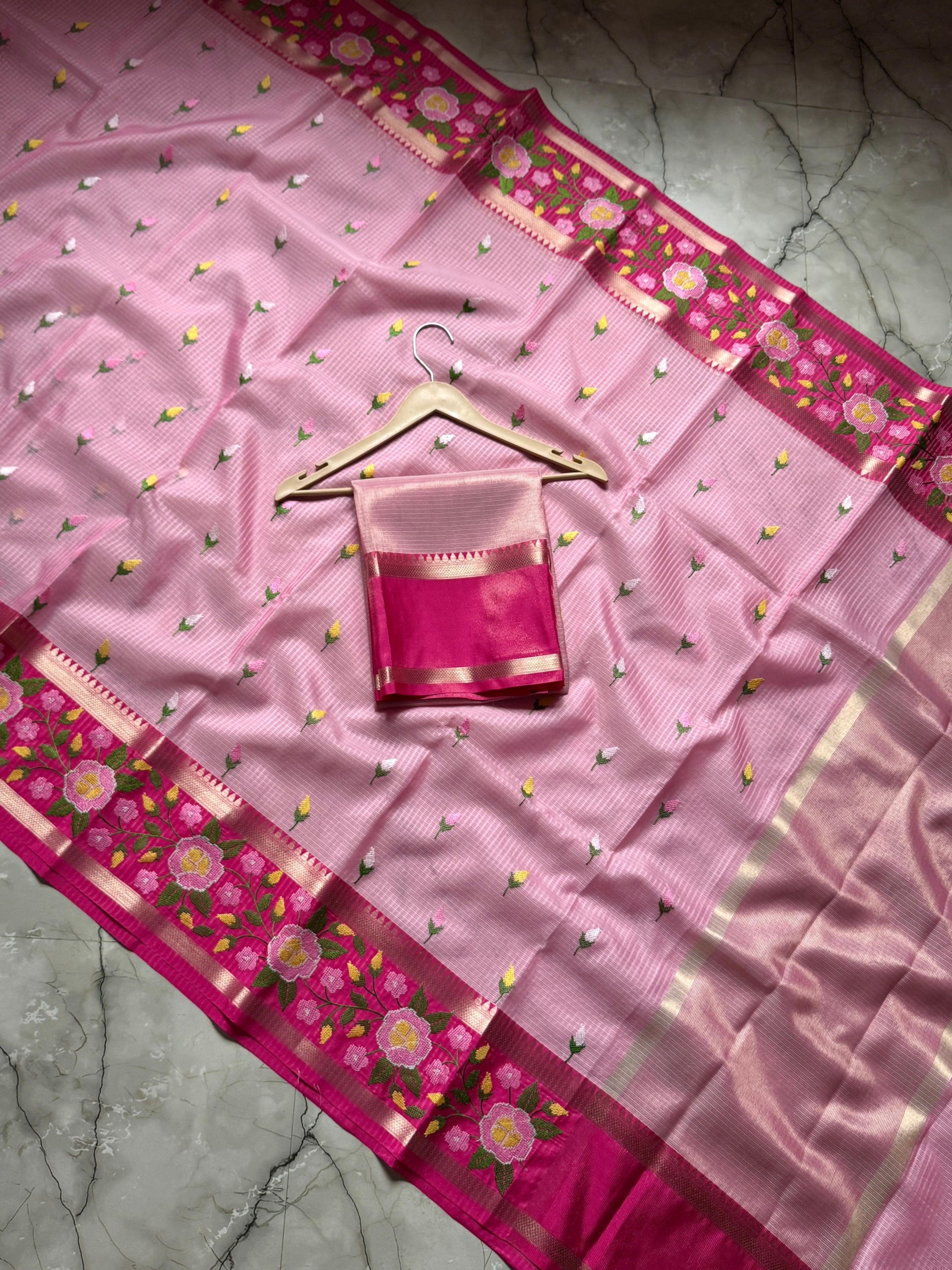 Banarasi Kota saree with embroidery