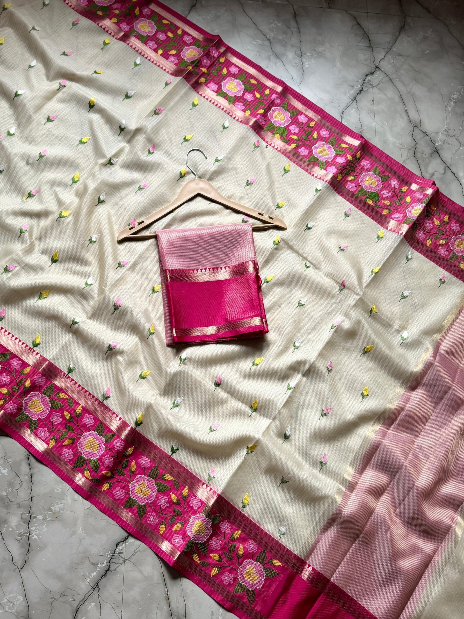 Banarasi Kota saree with embroidery