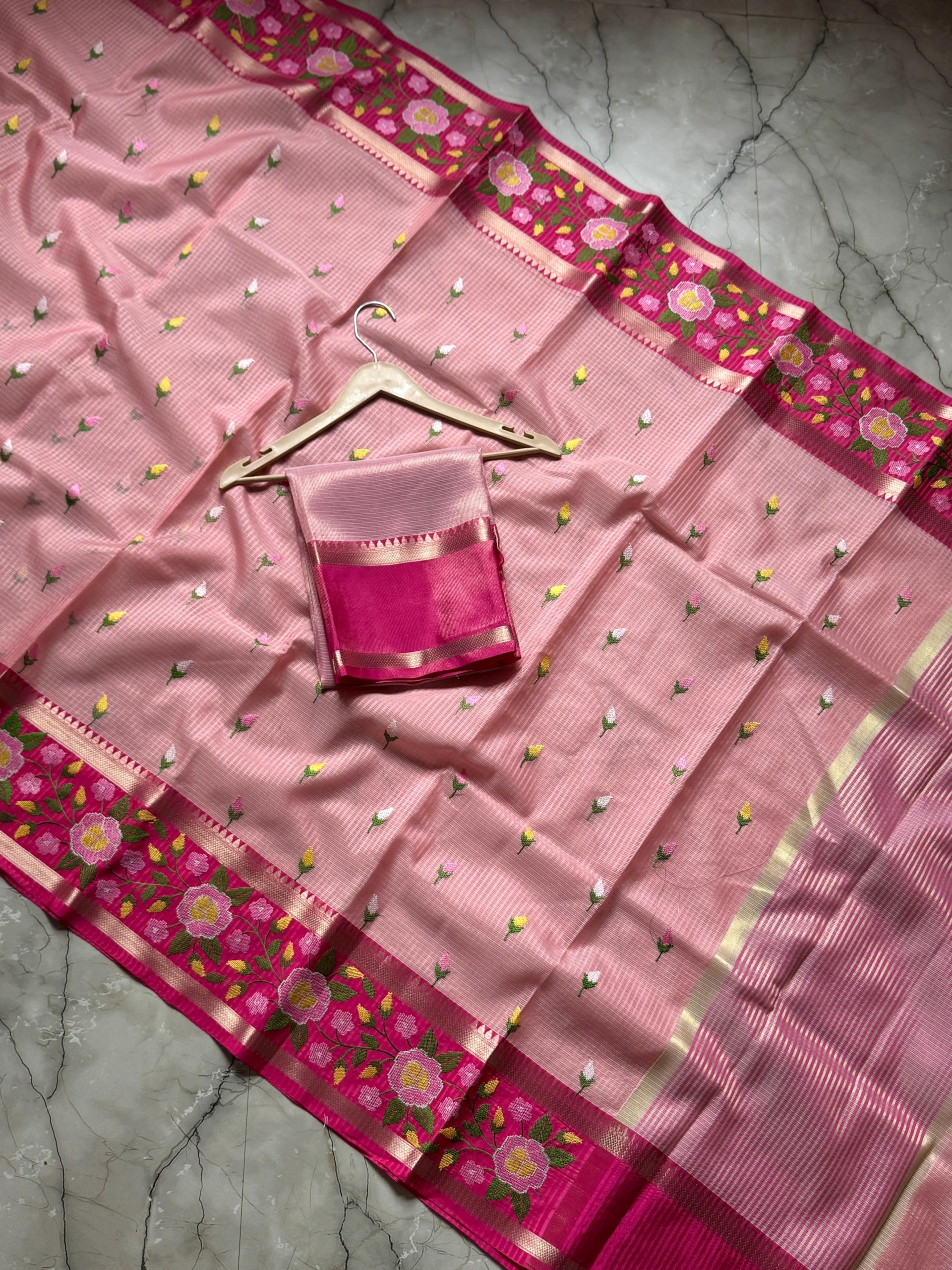 Banarasi Kota saree with embroidery