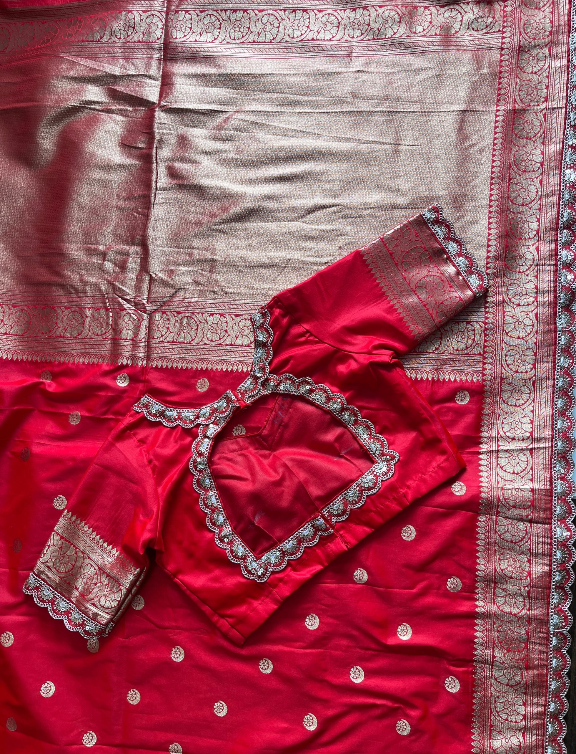Premium Banarasi Pattu Saree with Readymade Blouse