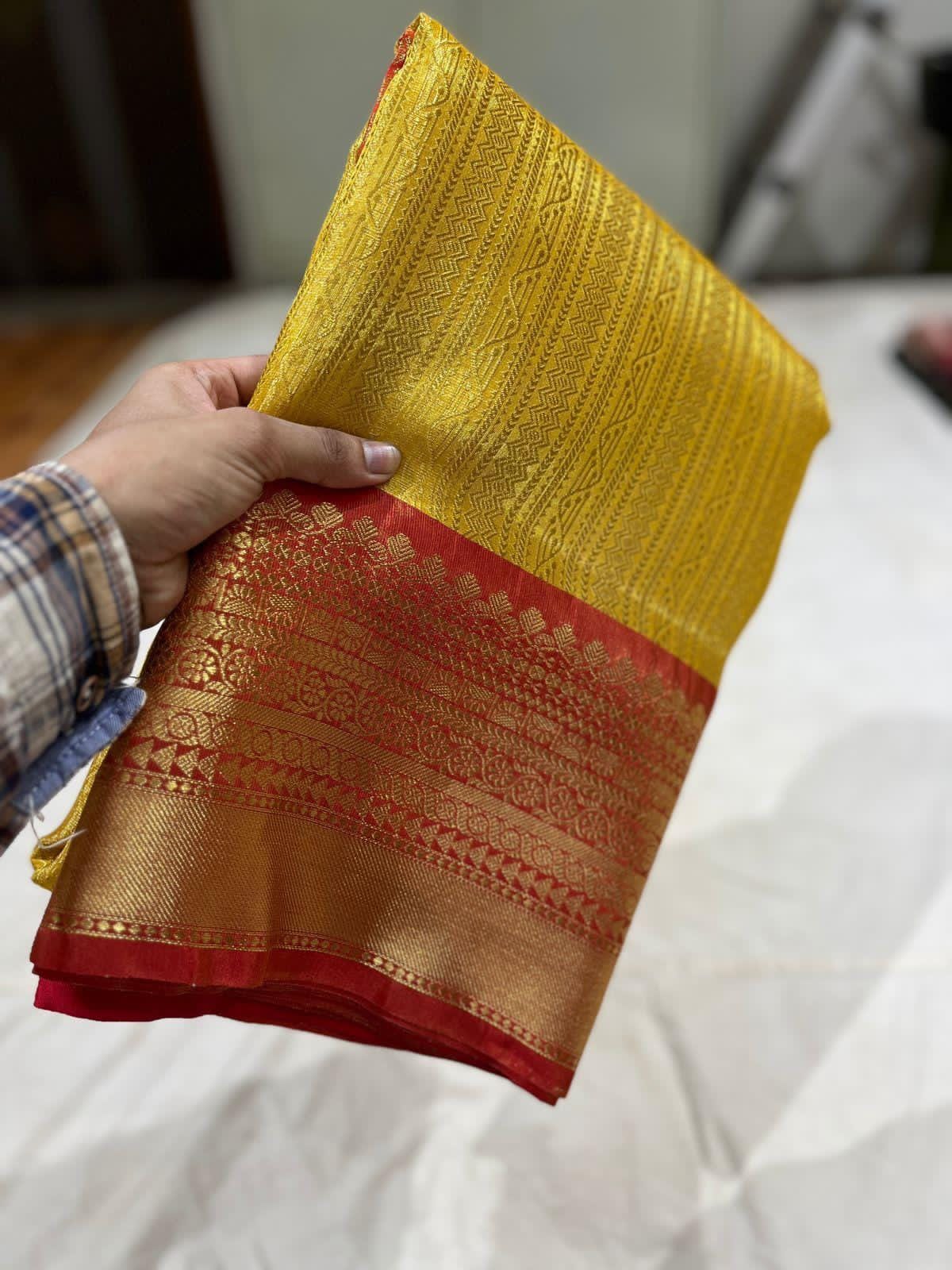 Gold Banarasi Tissue Silk Saree