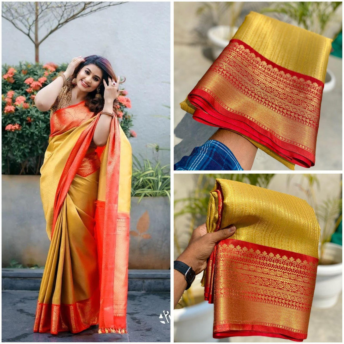 Gold Banarasi Tissue Silk Saree
