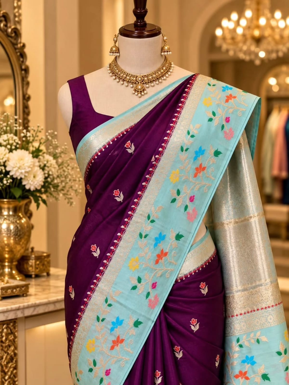 Premium Banarasi Semi Katan Silk Sarees