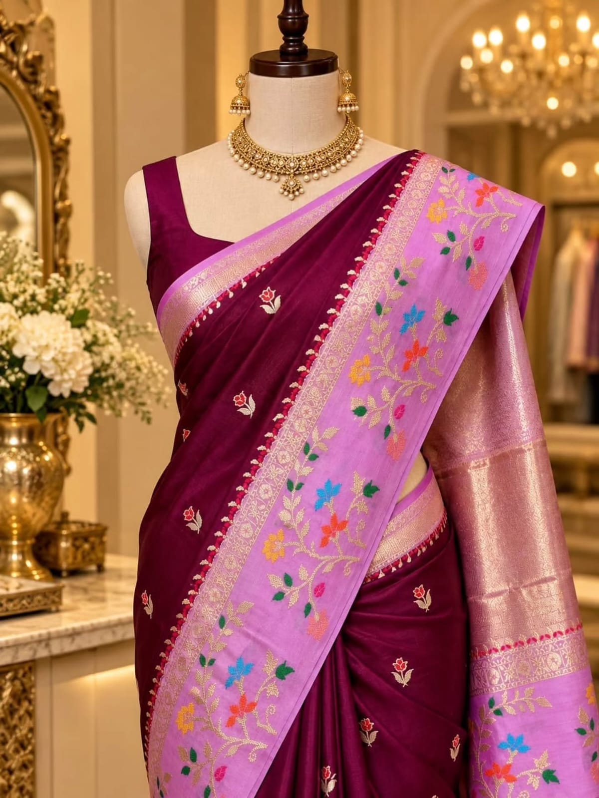 Premium Banarasi Semi Katan Silk Sarees