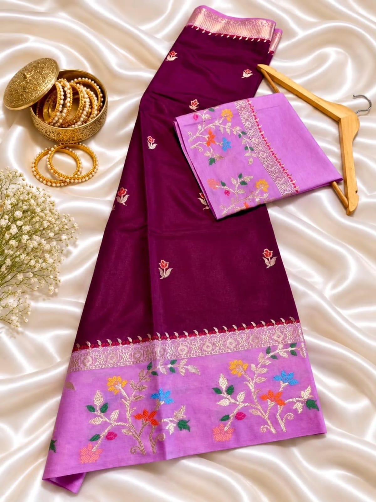 Premium Banarasi Semi Katan Silk Sarees