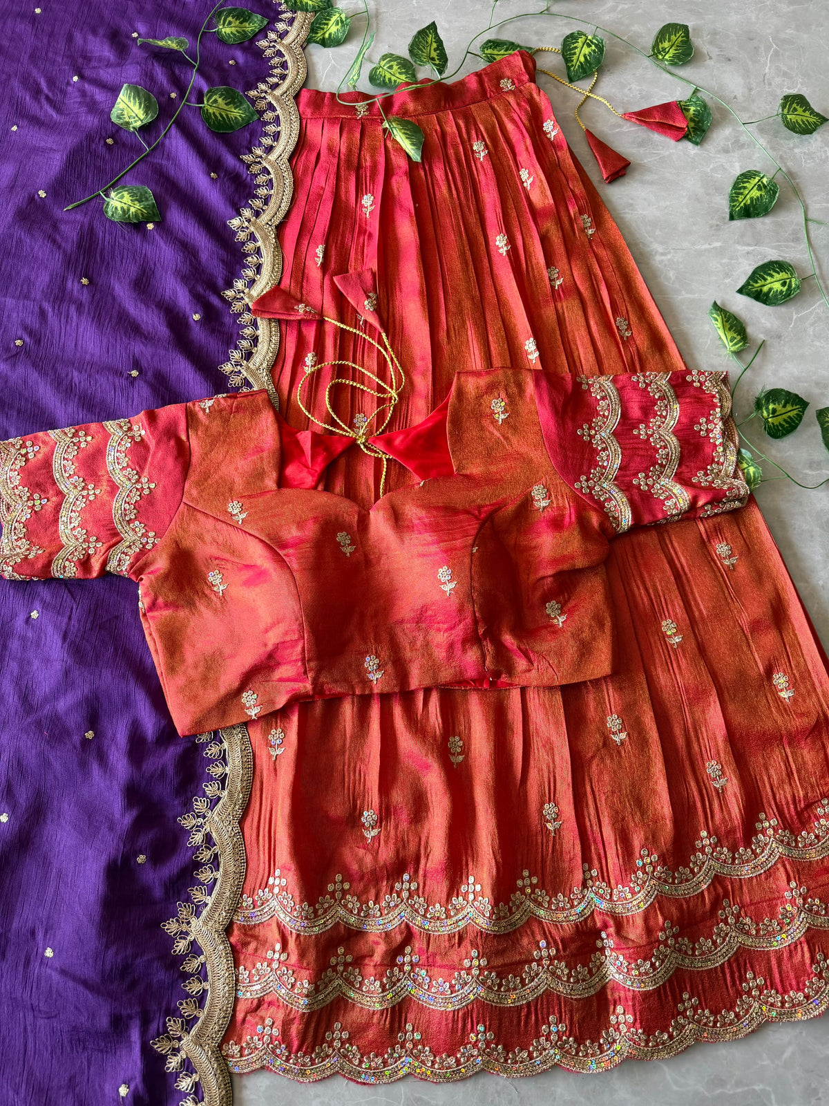 Premium Fully Stitched Free Size Lehangas (Details in Description)