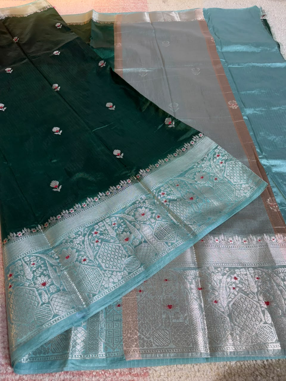Banarasi Green Mango Sarees