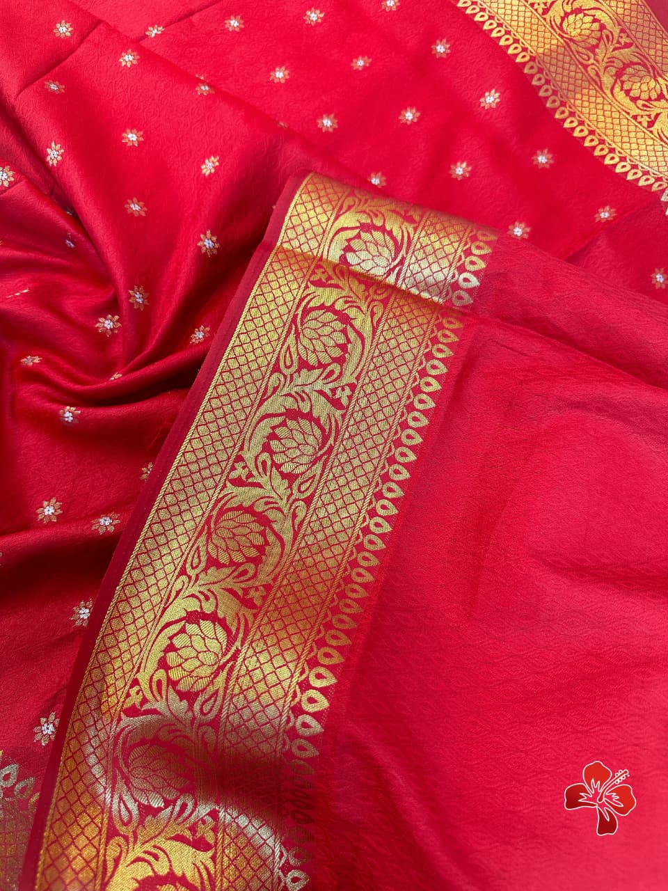 Red Banarasi Soft Silk Saree