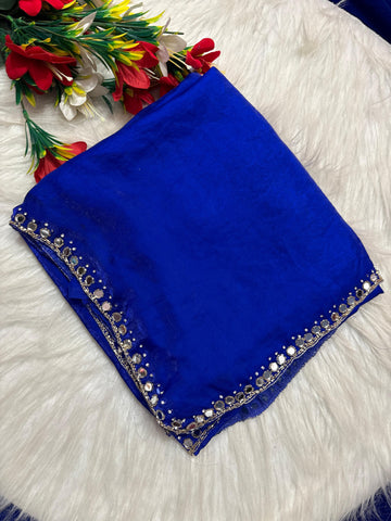 Cocktail mirror work sarees