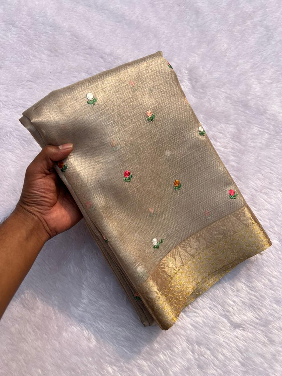 Banarasi Premium Soft Tissue Saree with Tassels