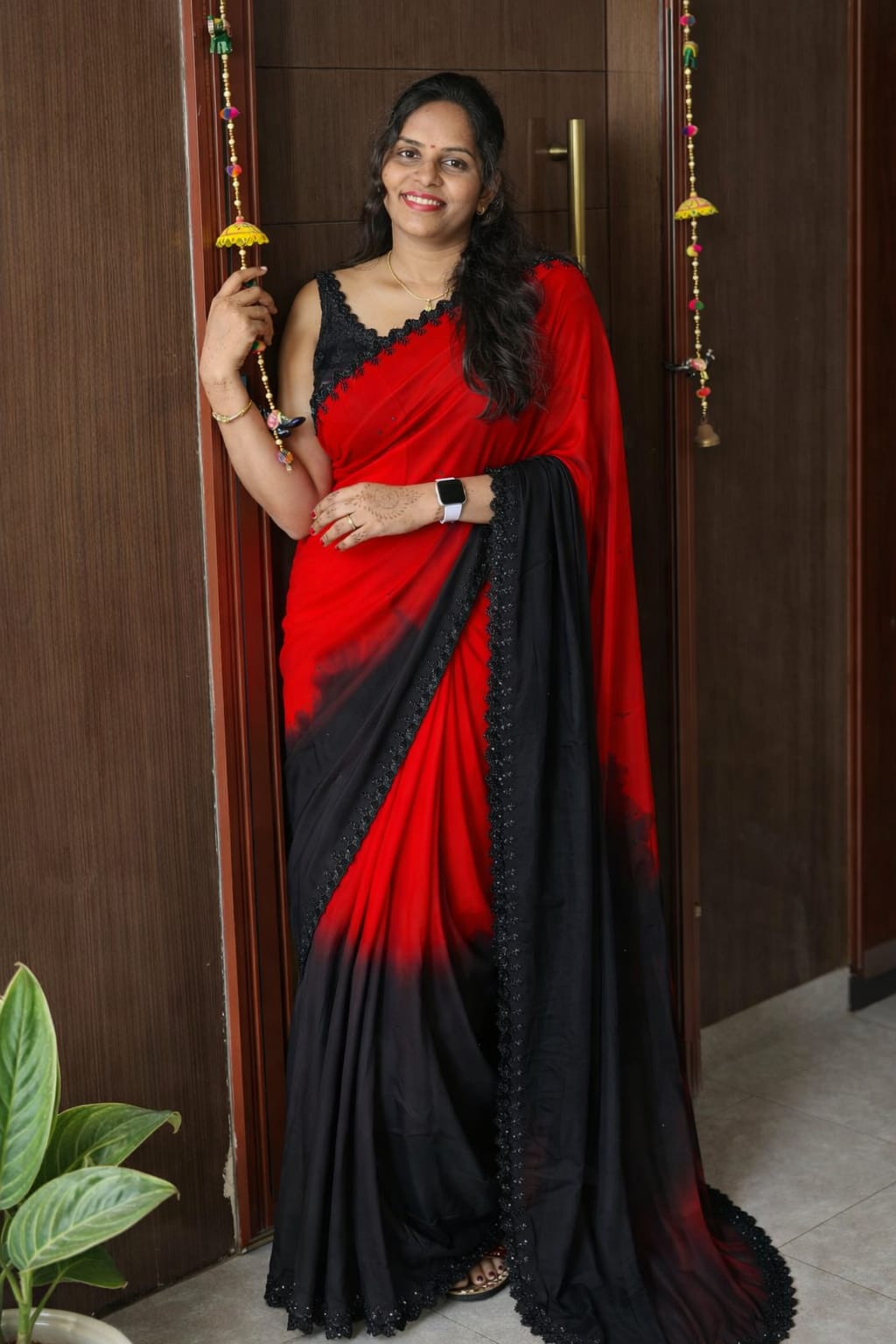 Viscose Chinnon Sarees in dual shade