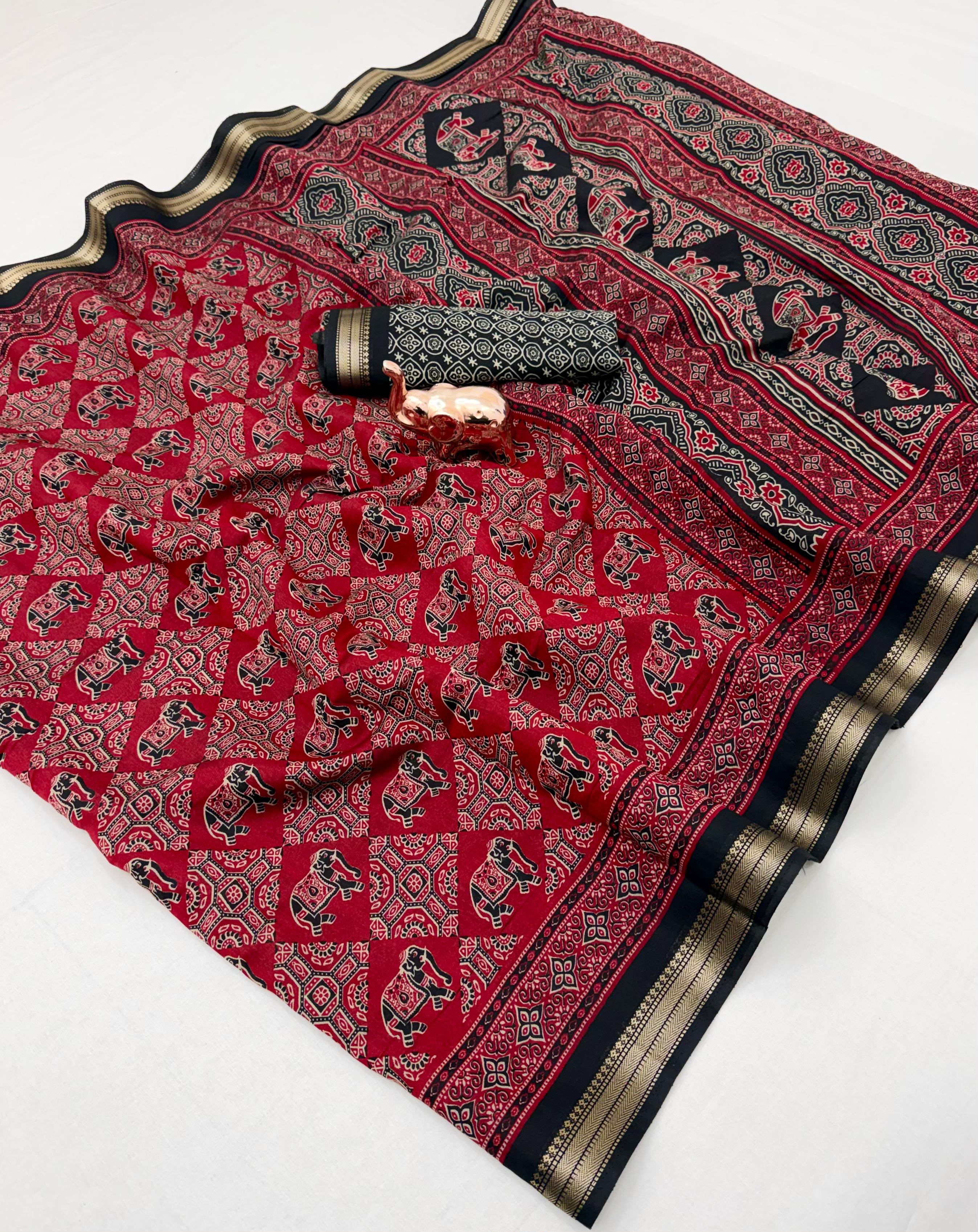 Mul cotton sarees with kalamkari Design