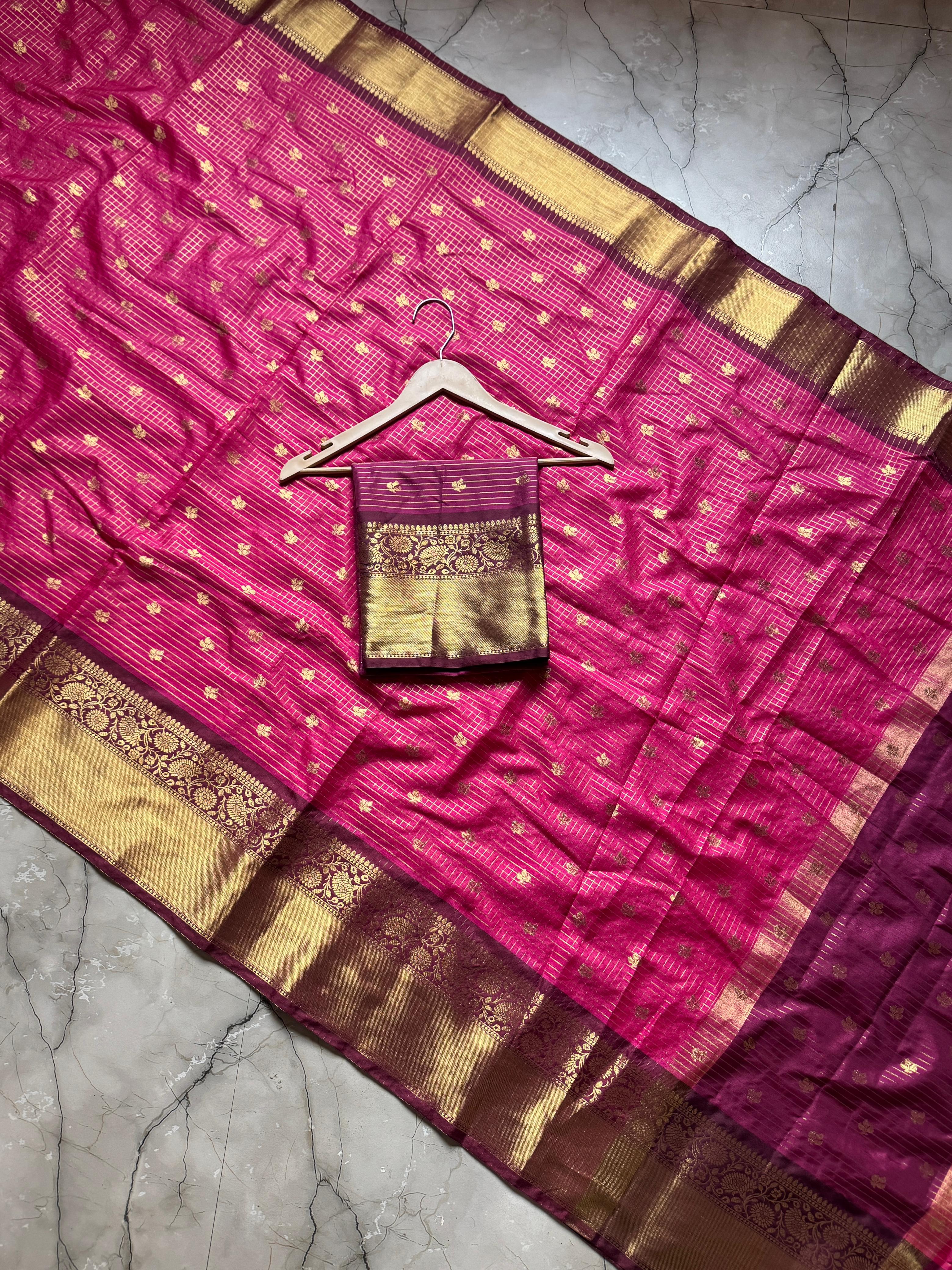 Banarasi Vintage Chex saree