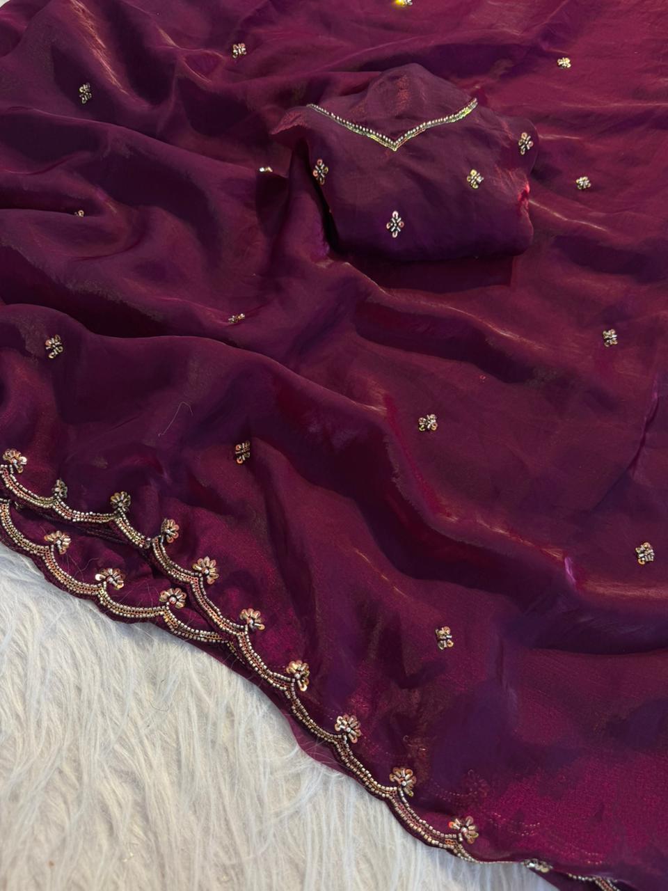 Space Silk with Premium Allover and Border Work