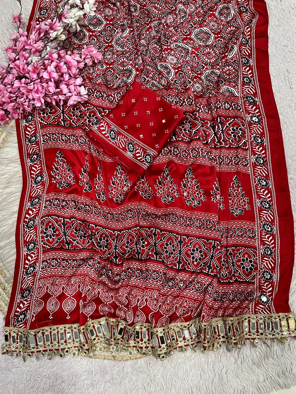 Pure Arjakh Sartin Viscouse Silk Sarees