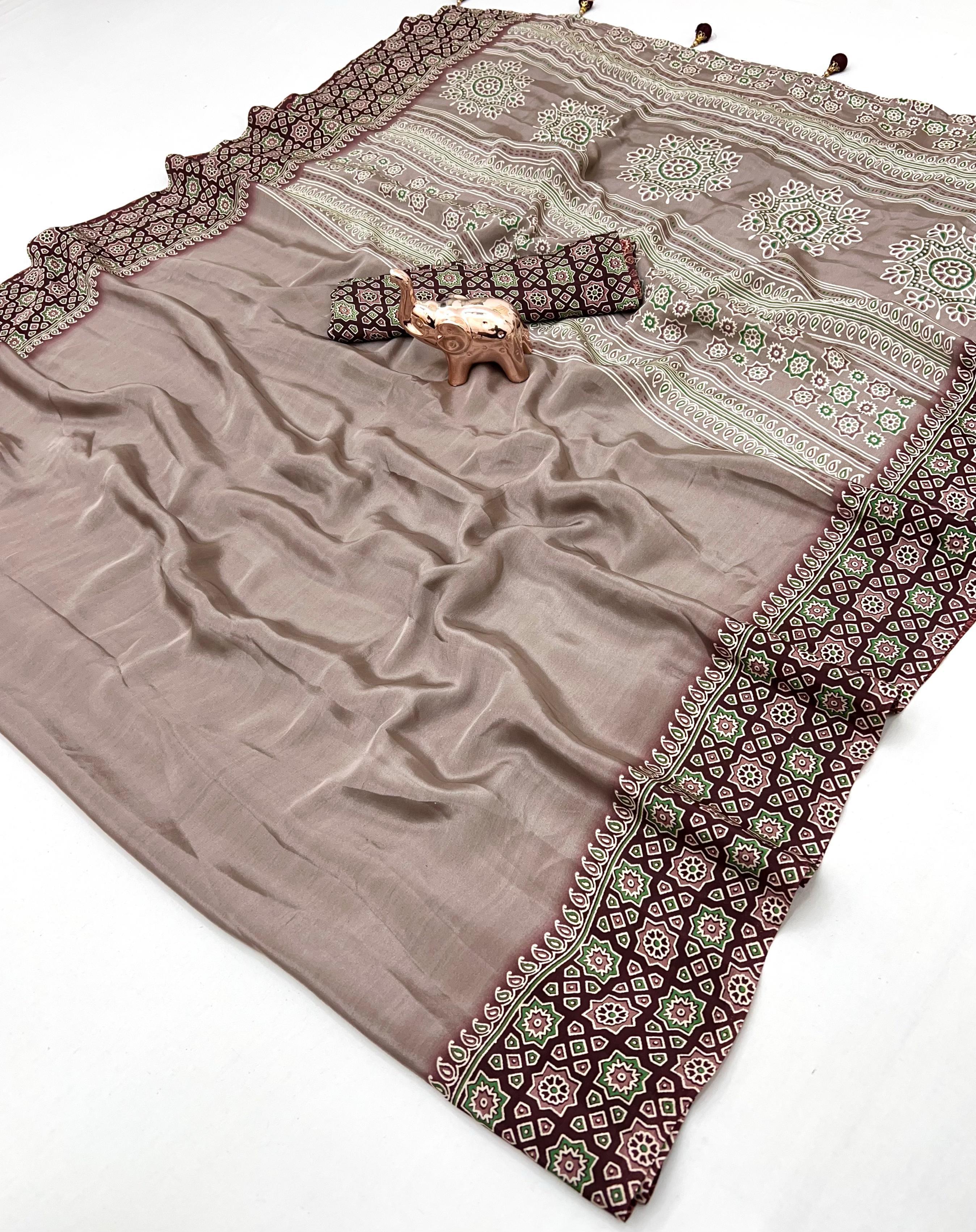 Trending Ajrak Printed Sarees