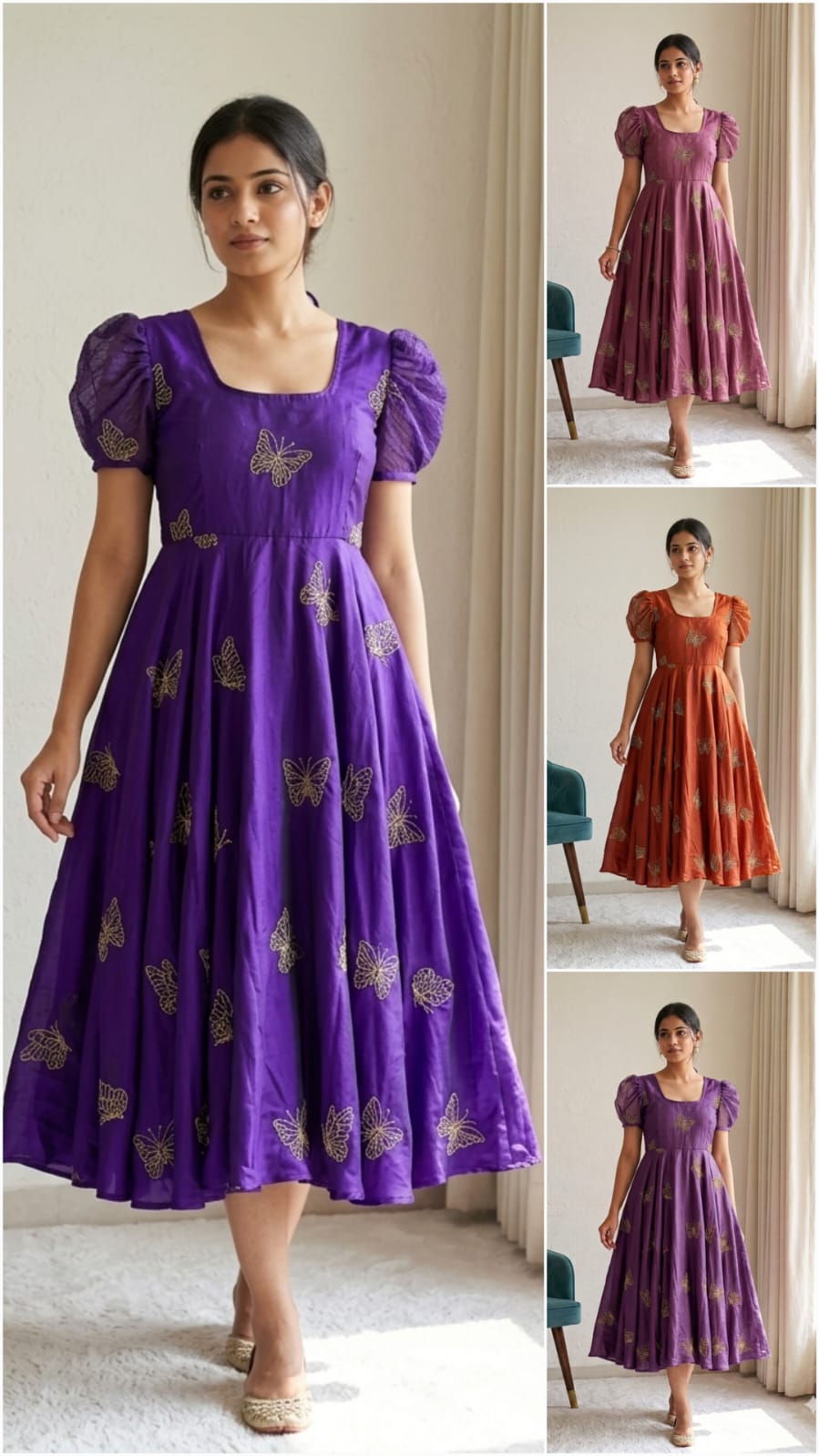 Beautiful Butterfly Designer Beats Sequance Work Dress