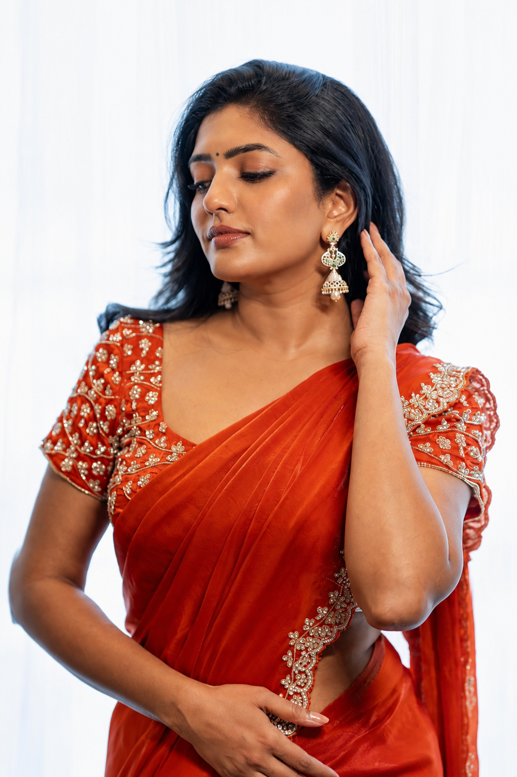 Cocktail Saree with Designer Blouse