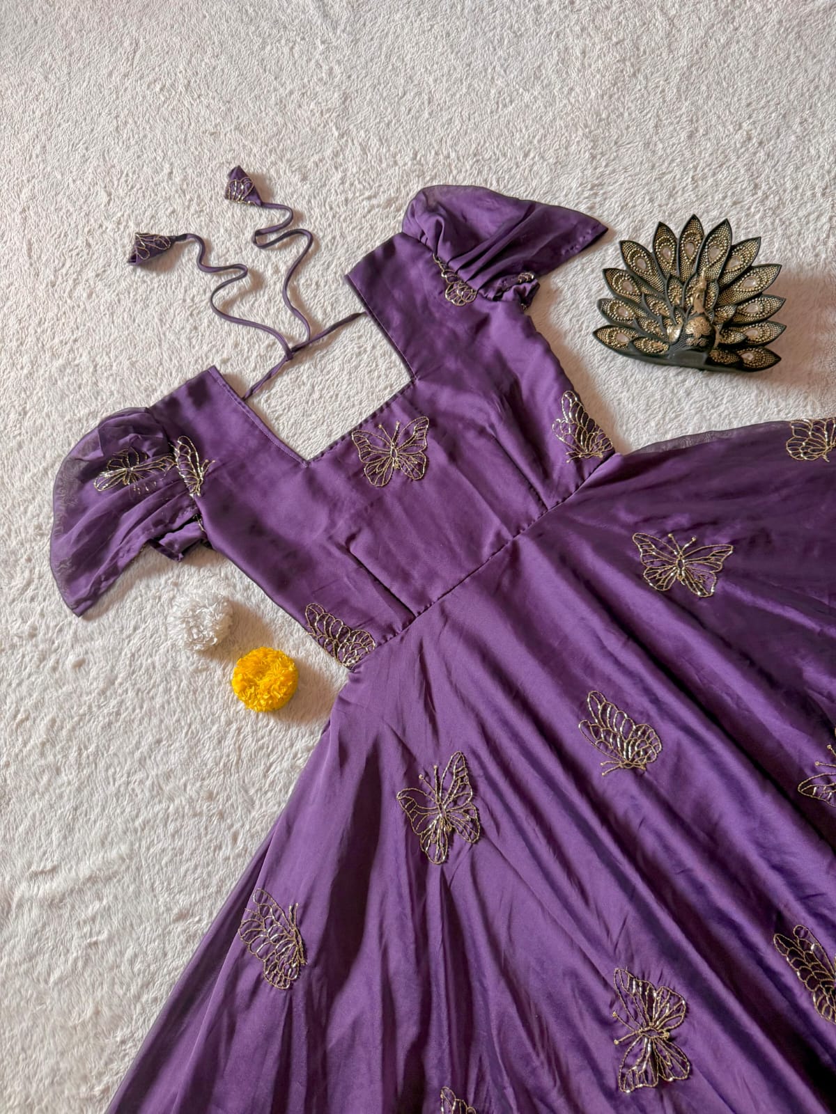 Beautiful Butterfly Designer Beats Sequance Work Dress