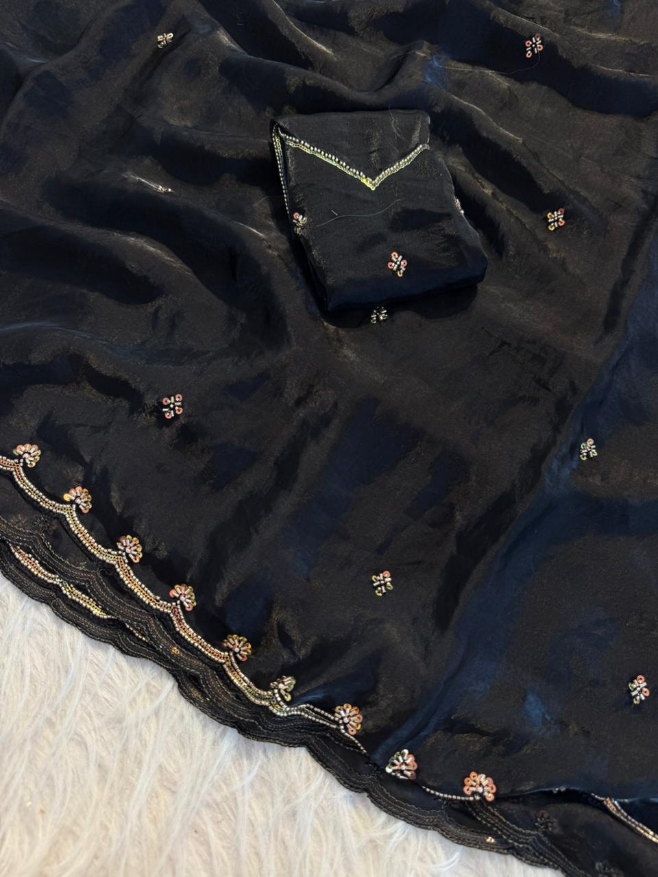Space Silk with Premium Allover and Border Work