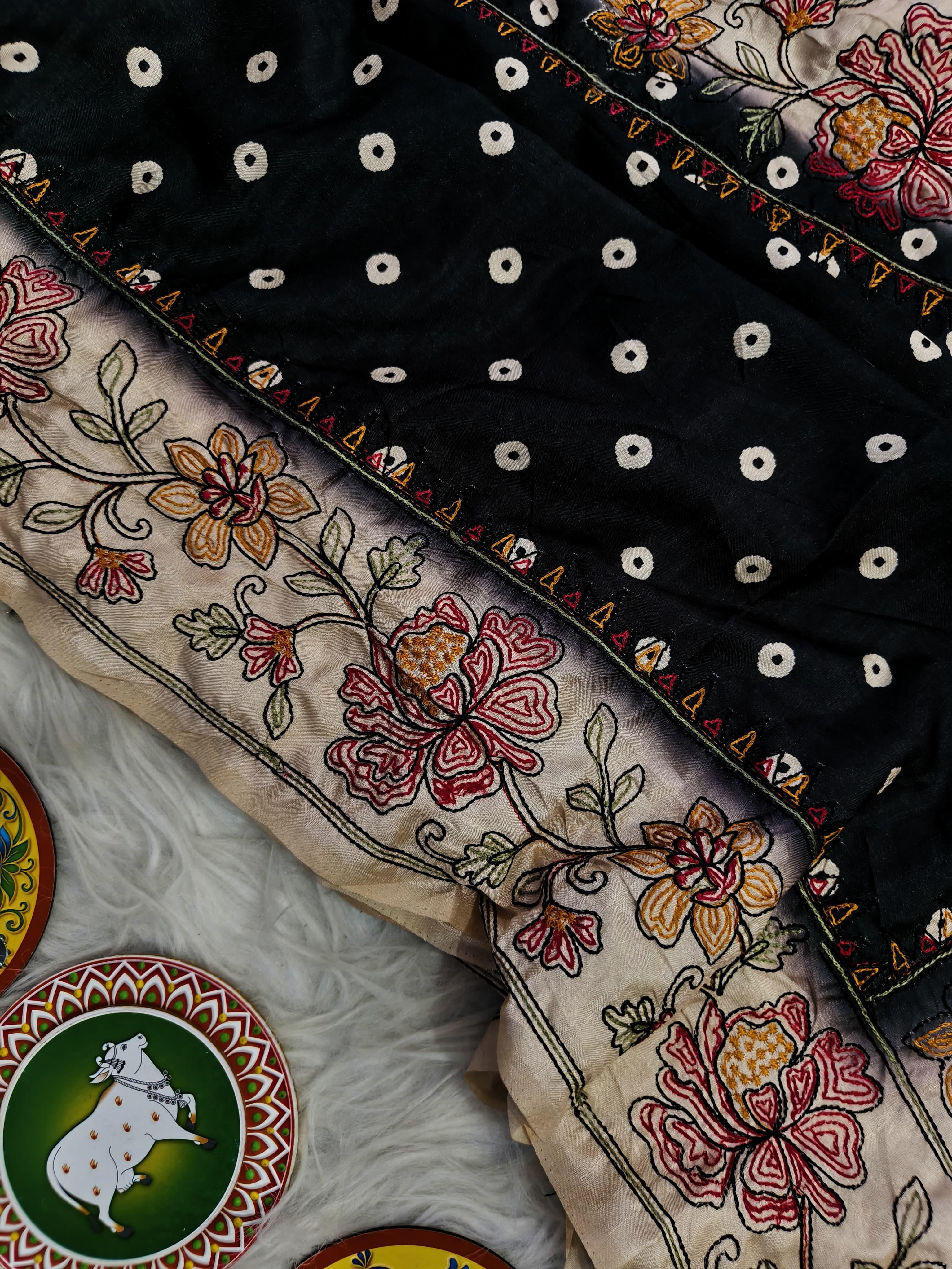 Pure tussar Bandhini saree