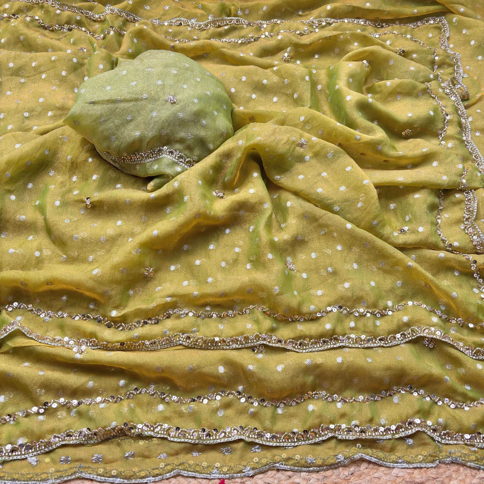 DESIGNER CUT DANA C-PALLU HANDWORK PARTY WERE SAREE