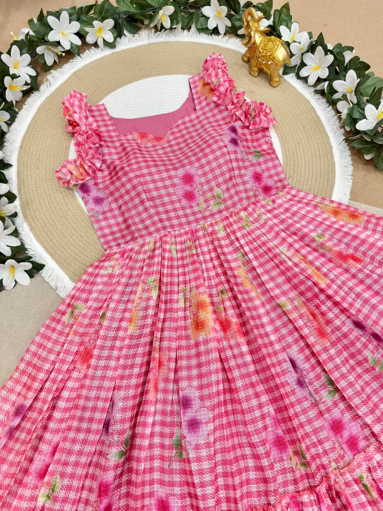 Pure Kota Cotton Designer Frocks