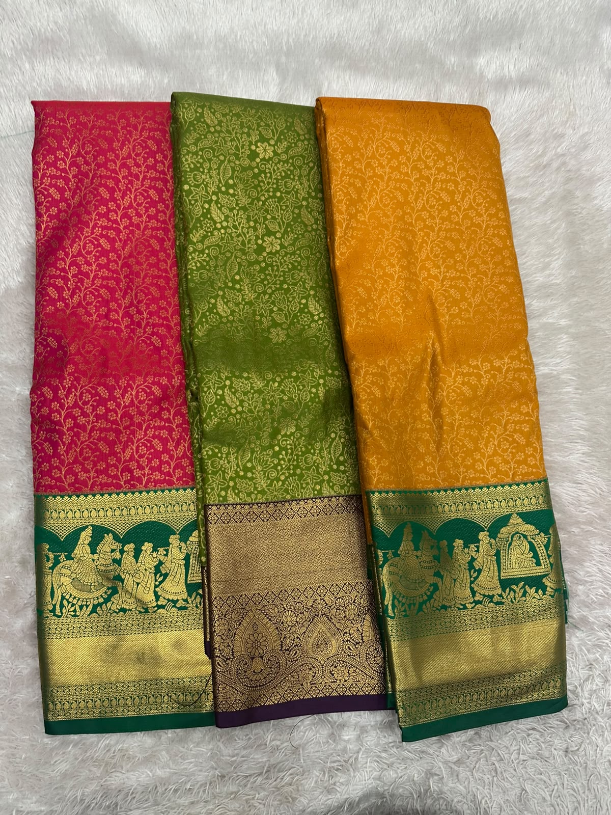 Sravanamasam special Semi Kanchipattu Sarees