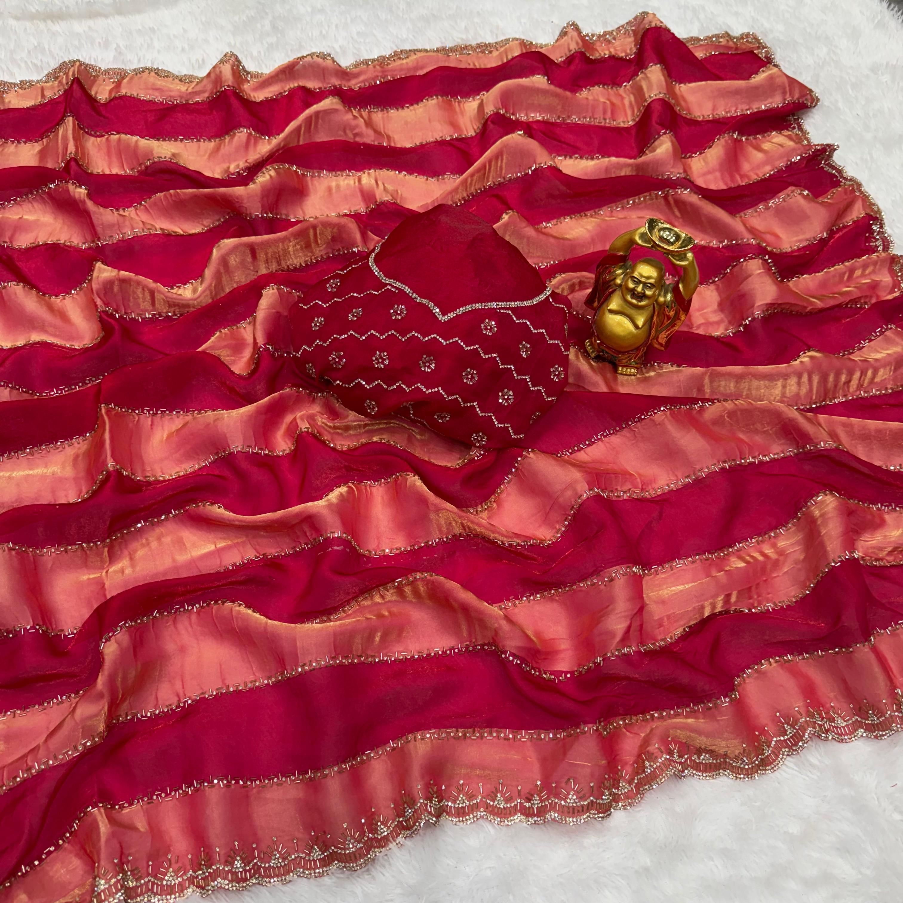 Premium Space Silk Sarees with Jarkhan Work
