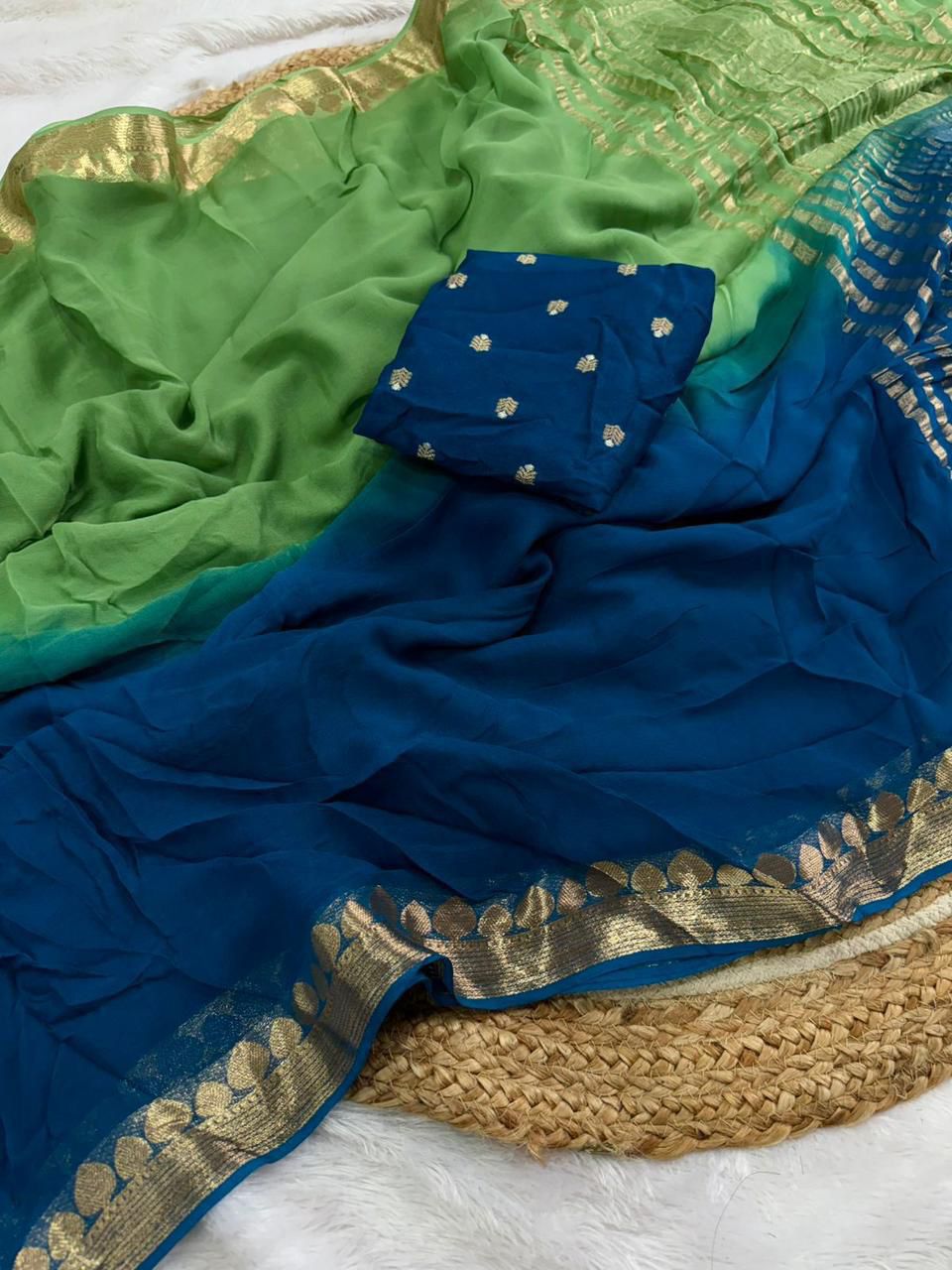 Soft Viscouse Georgette Shade Sarees