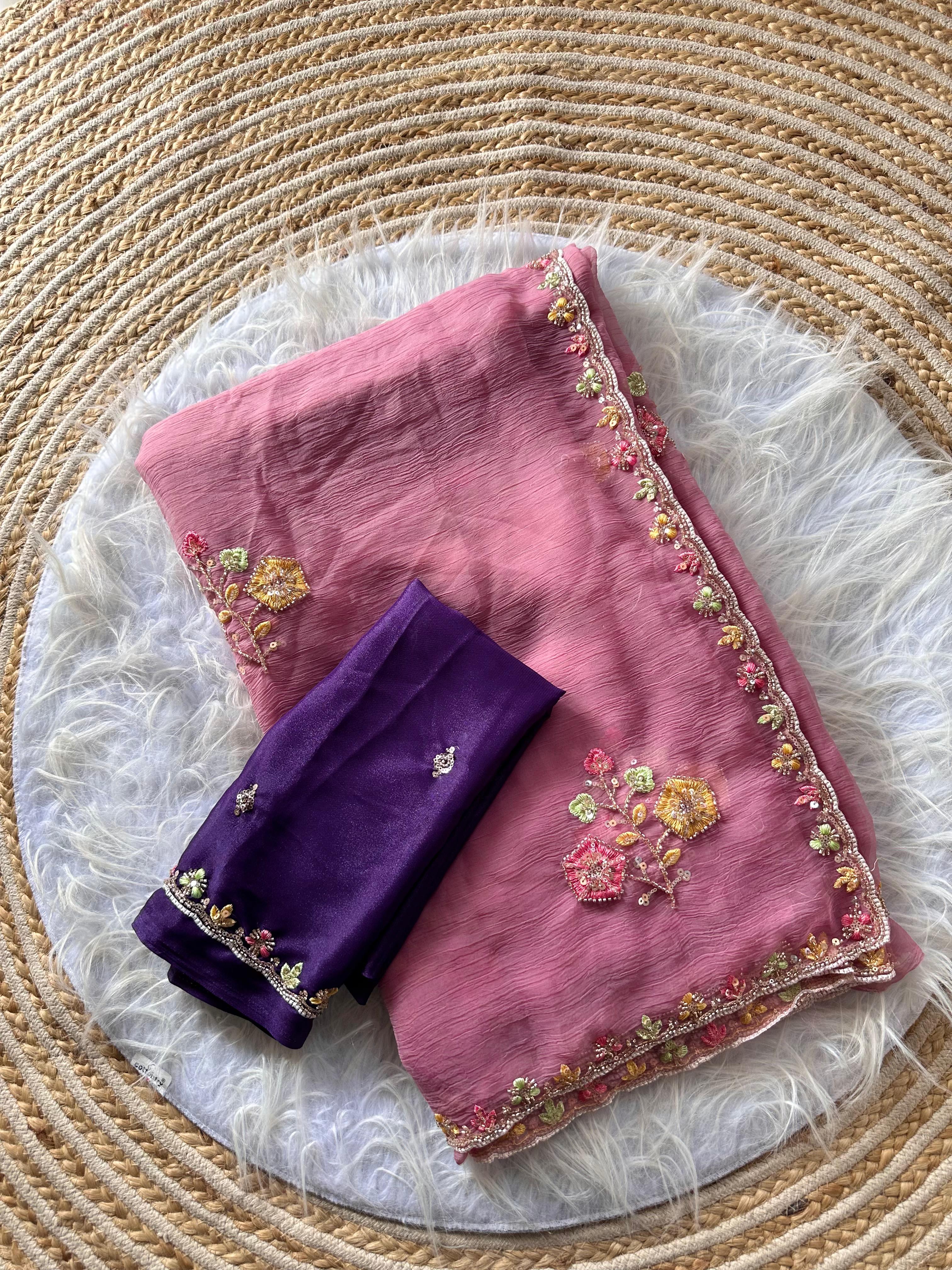 Pure Soft Wari Work Chiffon Silk Sarees