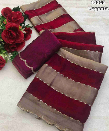 Space Silk Shaded Embroidery Sarees