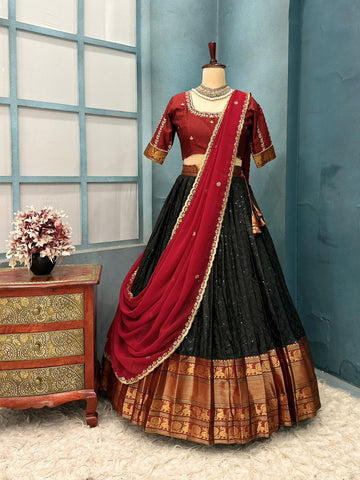 Fully Stitched Narayanpet Style Lehanga