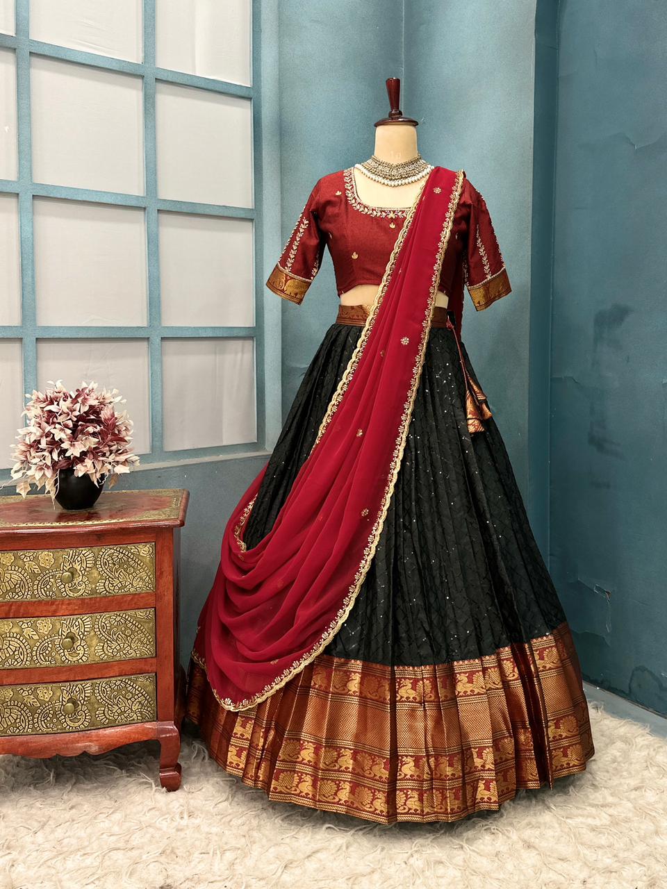 Fully Stitched Narayanpet Style Lehanga